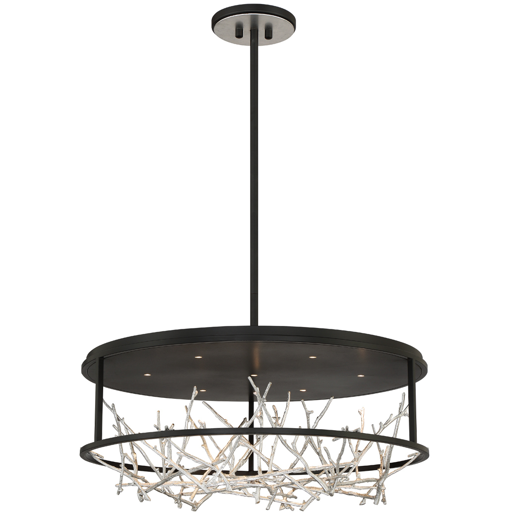 Aerie LED 30.5 inch Silver and Black Chandelier Ceiling Light