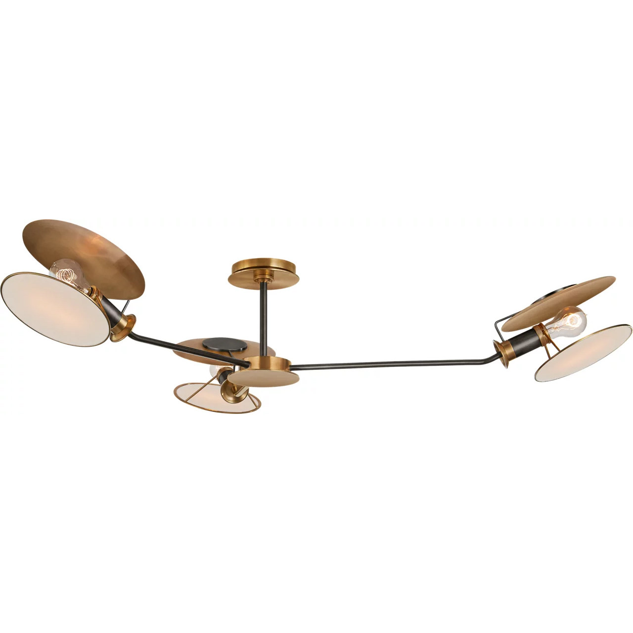 Thomas O'Brien Osiris 3 Light 47 inch Bronze with Antique Brass Semi-Flush Mount Ceiling Light in Bronze and Hand-Rubbed Antique Brass, Large