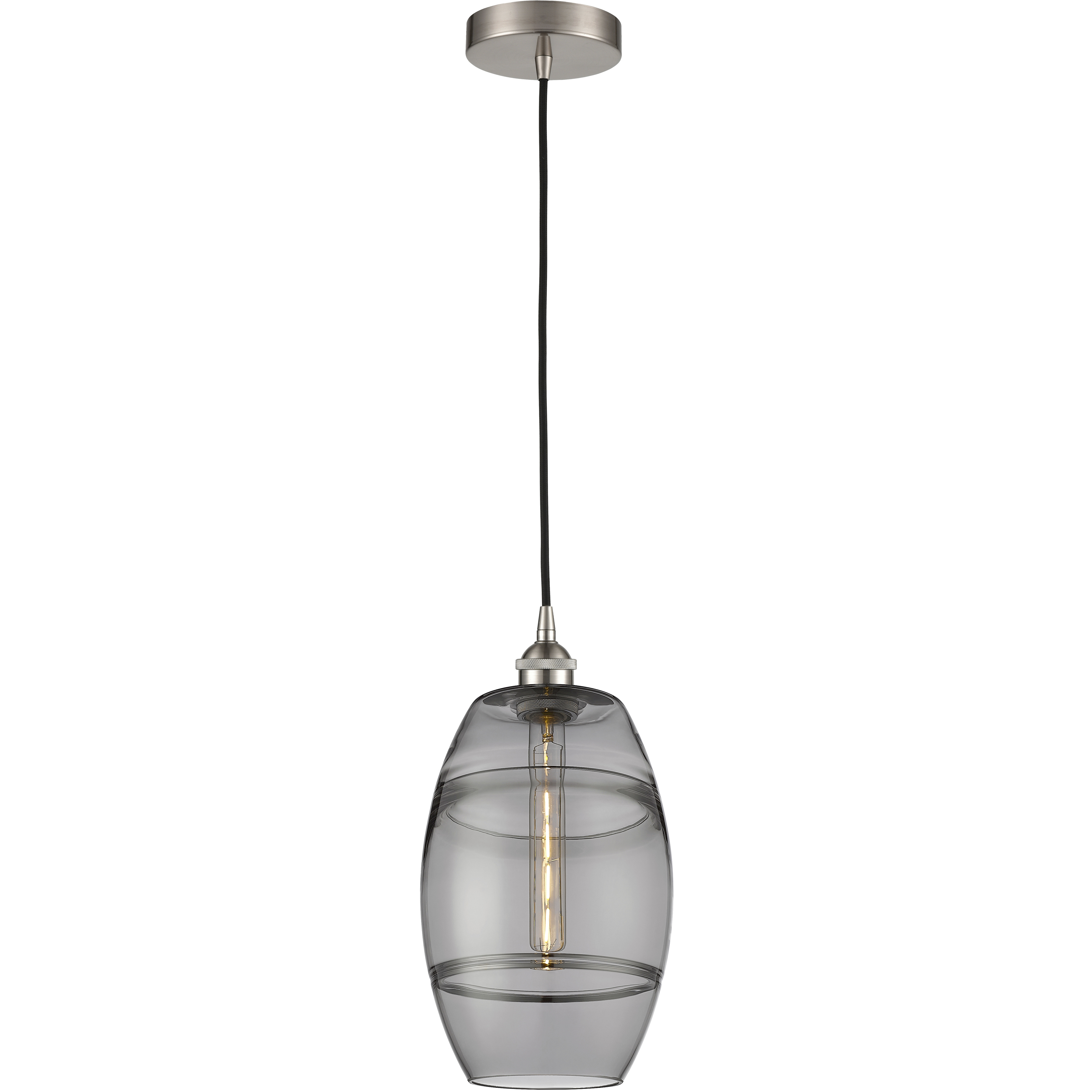 Edison Vaz 1 Light 8 inch Brushed Satin Nickel Cord Hung Mini Pendant Ceiling Light