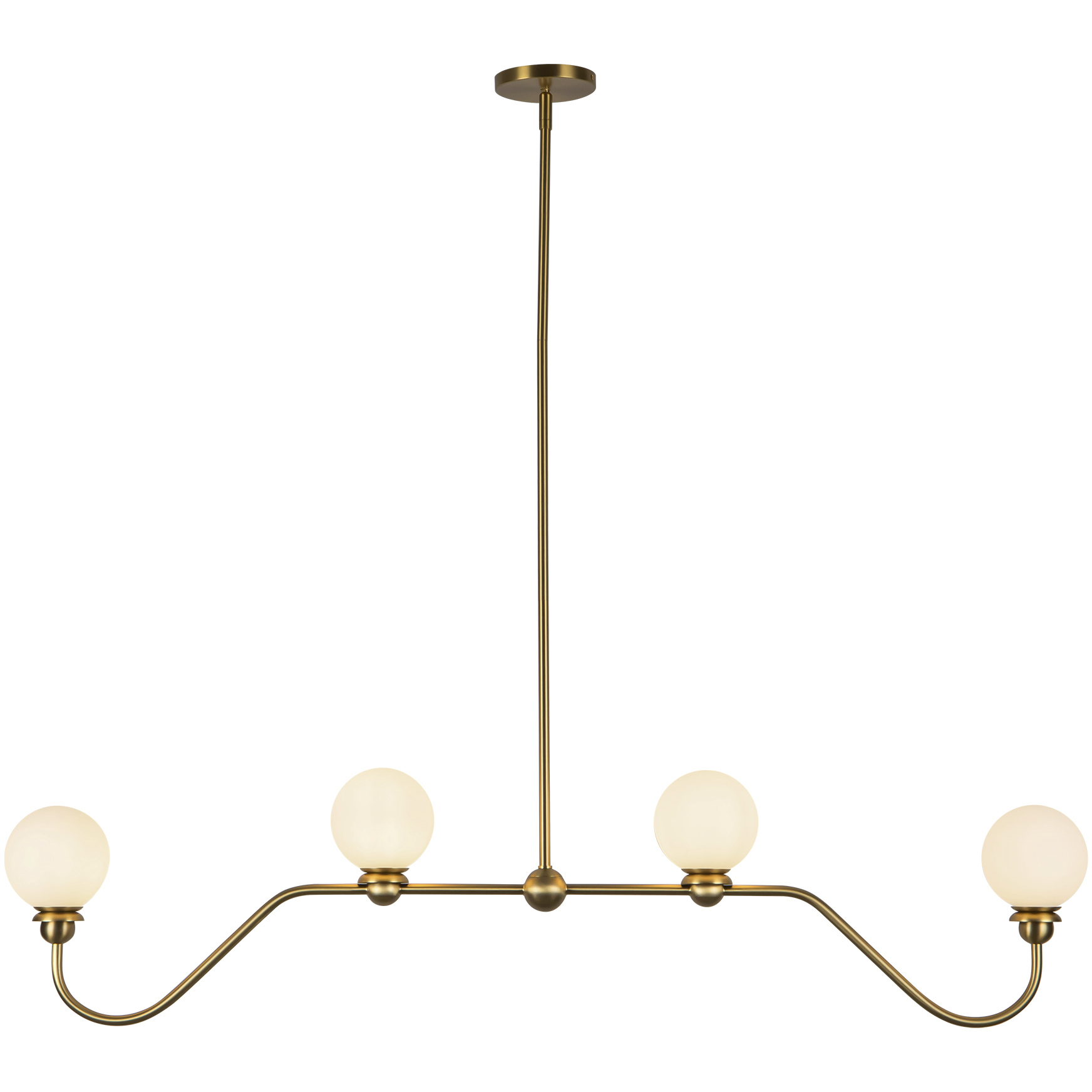 Alora Mood Beckett 4 Light 48.5 inch Brushed Gold Linear Pendant Ceiling Light