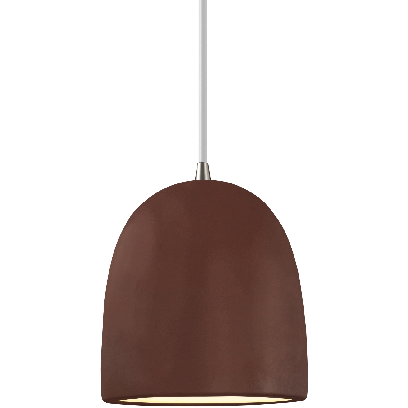 Radiance Collection 1 Light 9 inch Brushed Nickel and Real Rust and White Pendant Ceiling Light