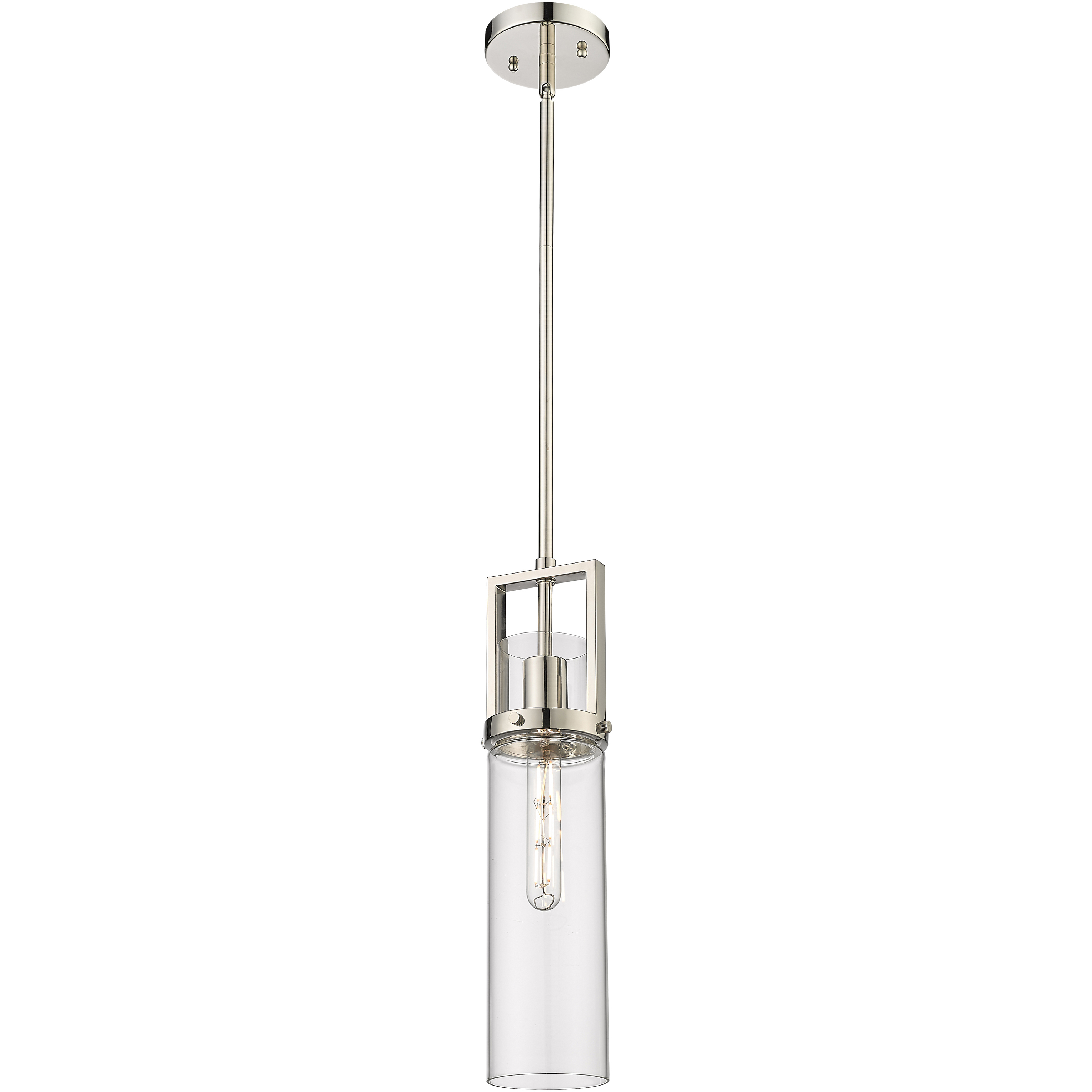 Utopia 1 Light 4.25 inch Polished Nickel Pendant Ceiling Light in Clear Glass