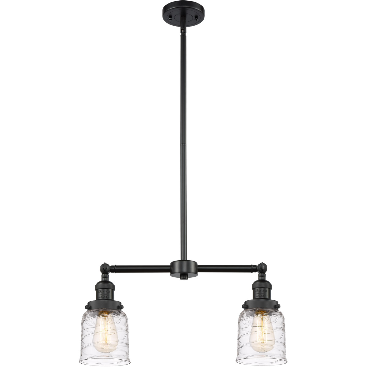 Franklin Restoration Bell 2 Light 21 inch Matte Black Island Light Ceiling Light
