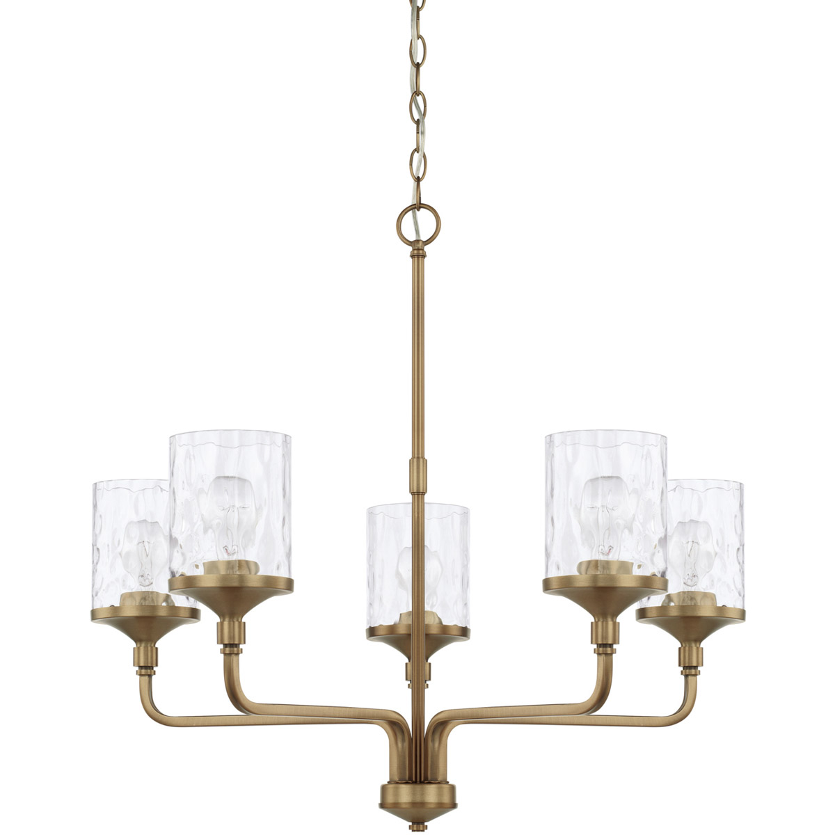 Colton 5 Light 28 inch Aged Brass Chandelier Ceiling Light