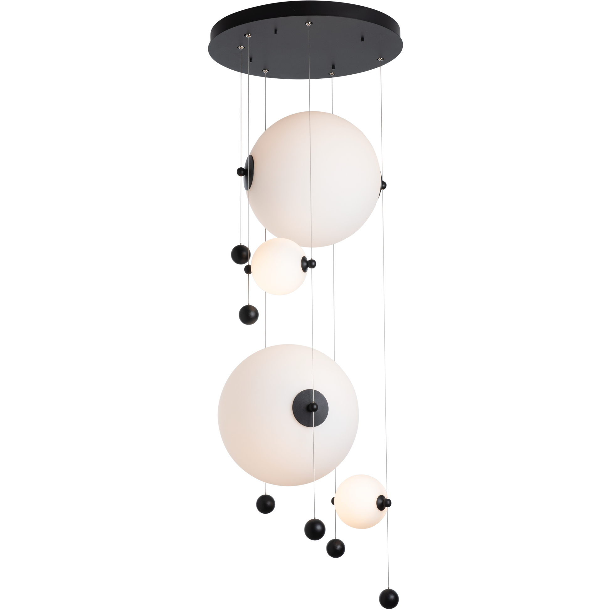 Abacus LED 19.8 inch Black Pendant Ceiling Light, Round - Open Box