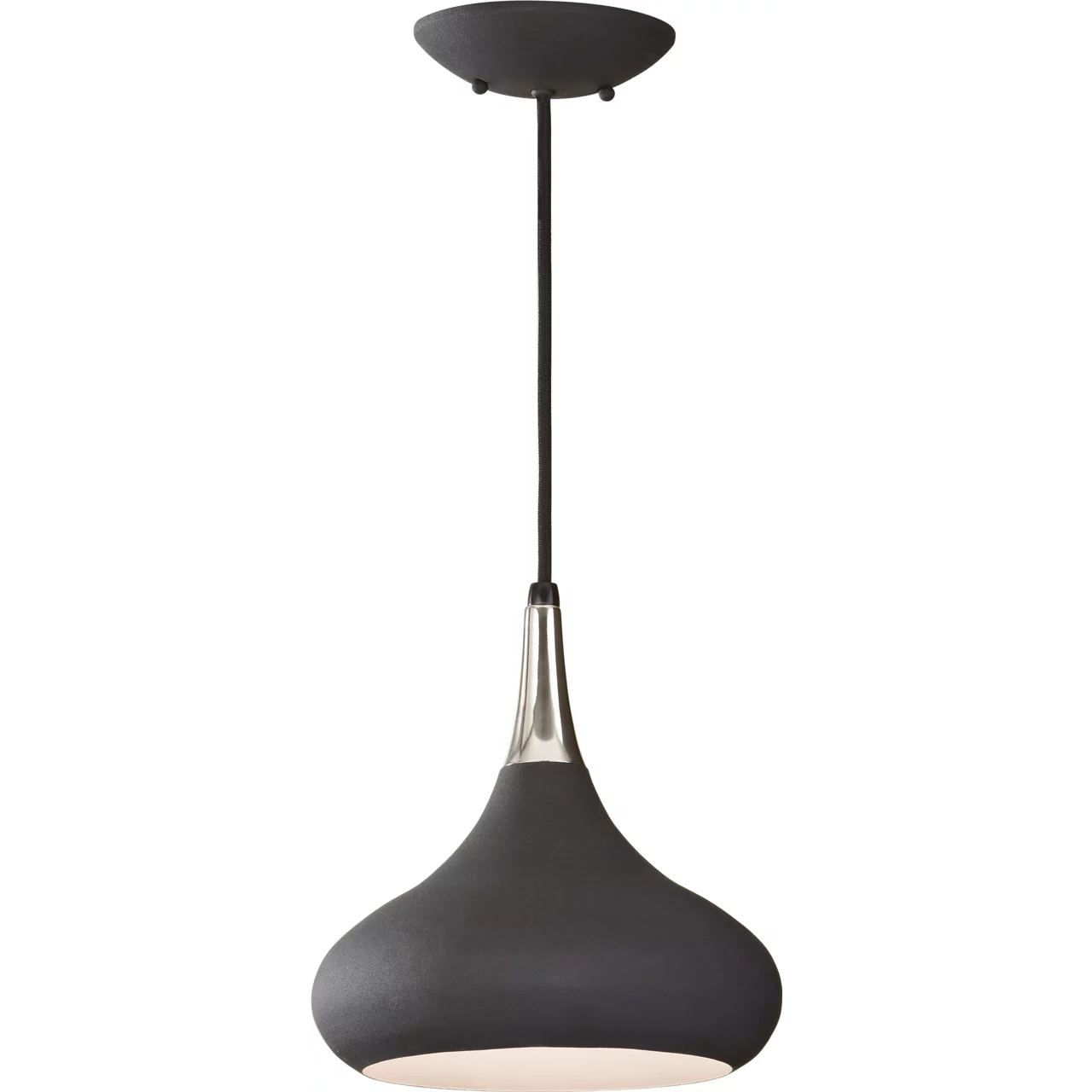 Belle 1 Light 10 inch Black Pendant Ceiling Light, Medium