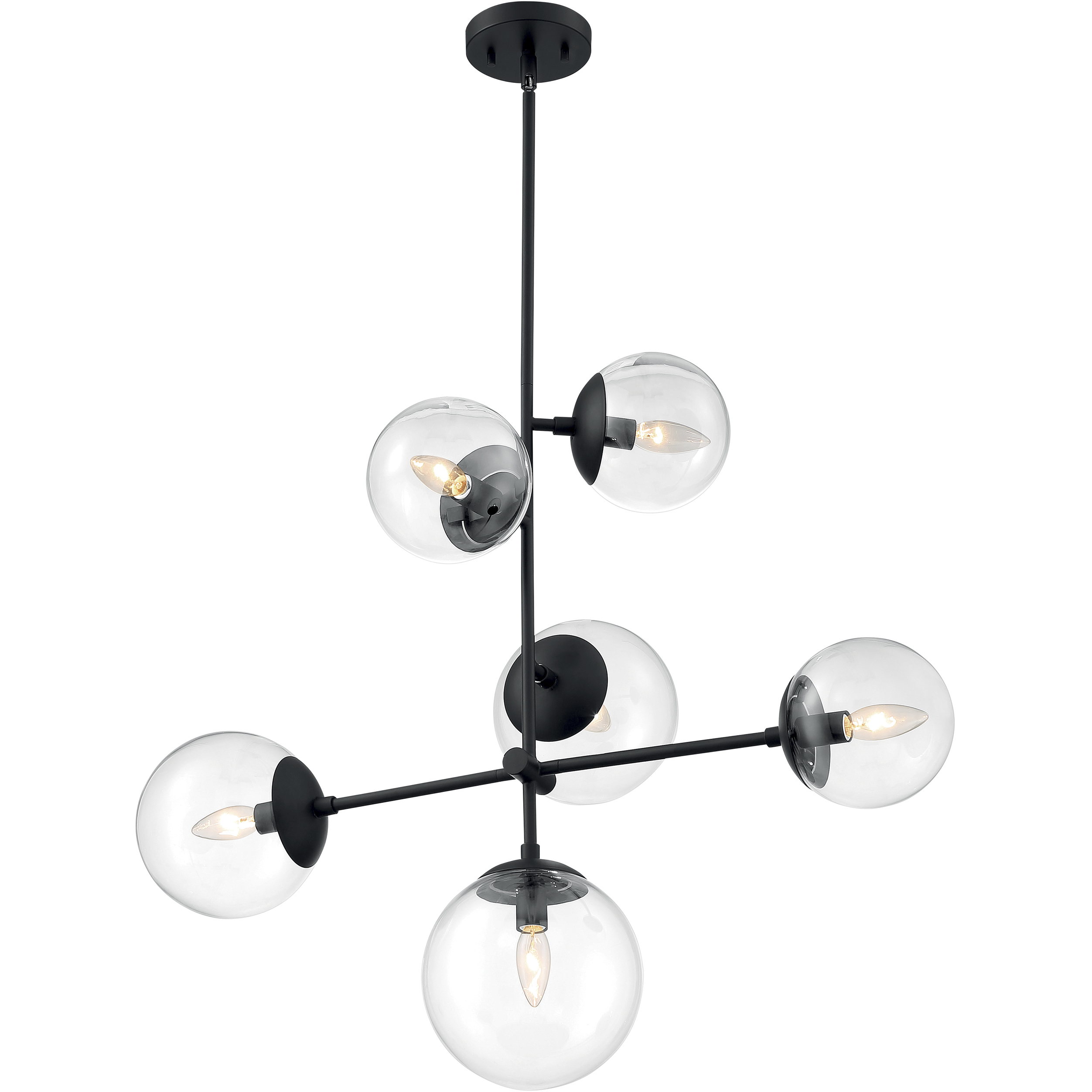 Sky 6 Light 16 inch Matte Black Pendant Ceiling Light