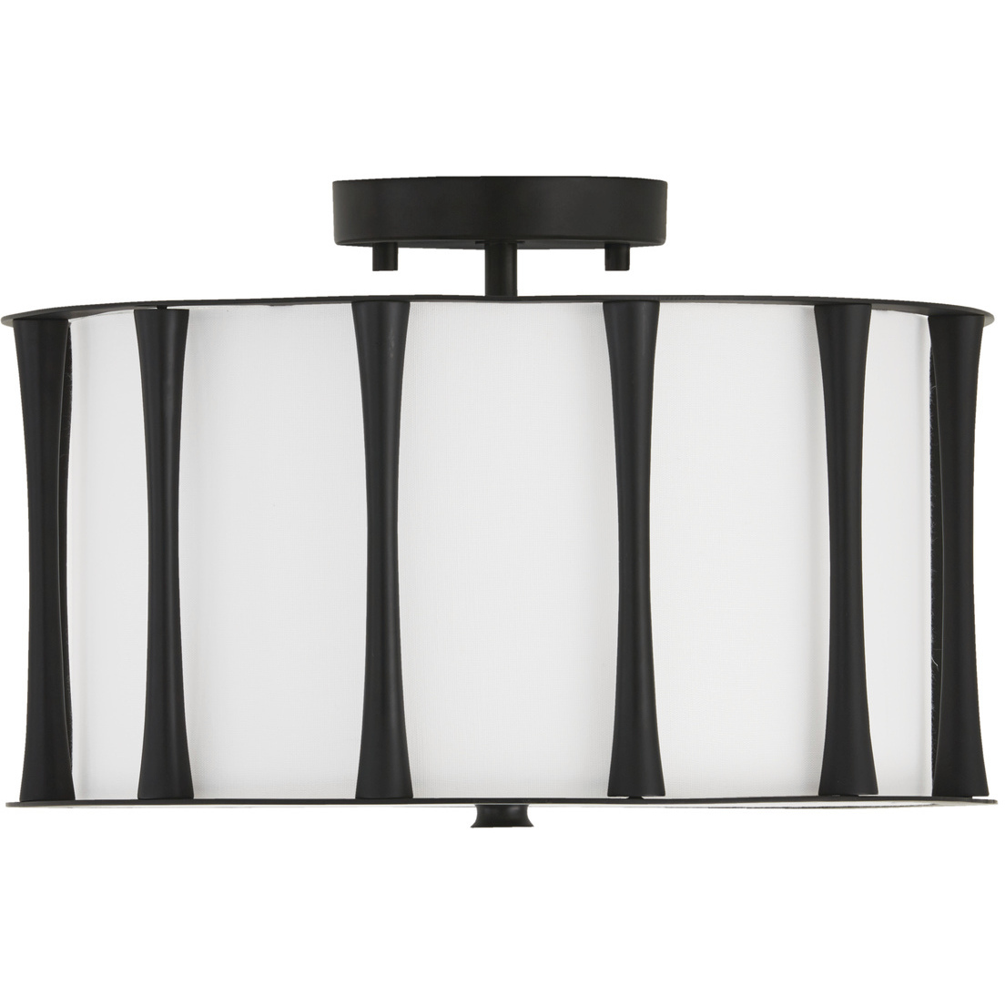 Bodie 3 Light 15 inch Matte Black Semi-Flush Mount Ceiling Light, Convertible Dual Mount