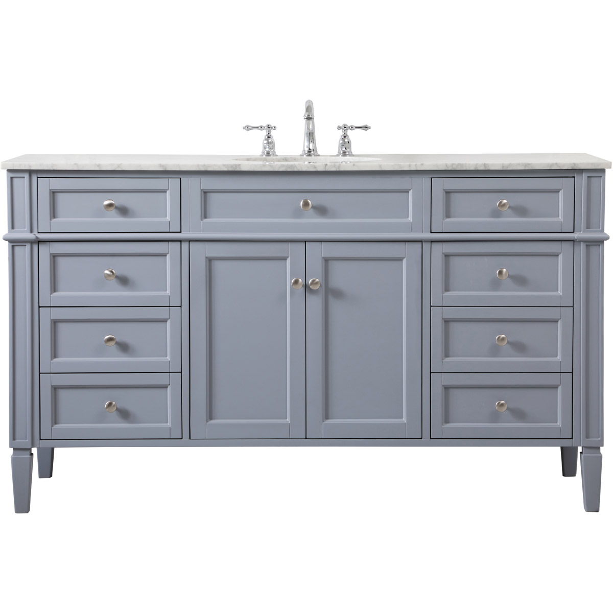 Park Avenue 60 X 21.5 X 35 inch Grey Vanity Sink Set in Gray