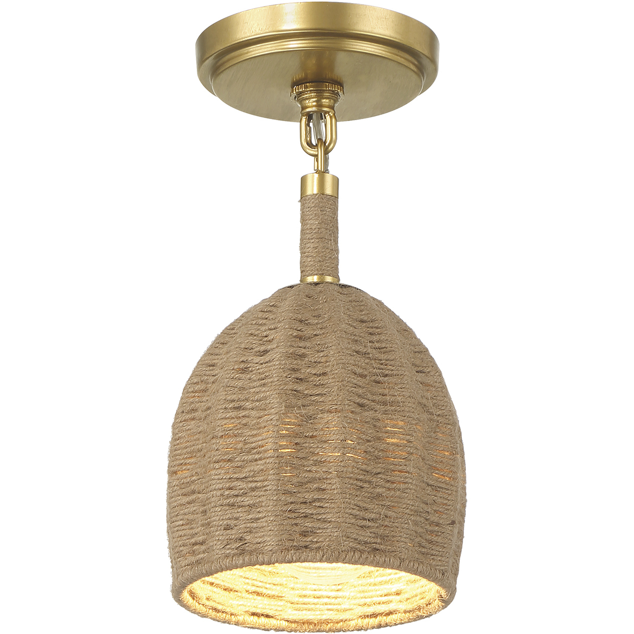Jace 1 Light 6 inch Soft Gold Semi Flush Ceiling Light