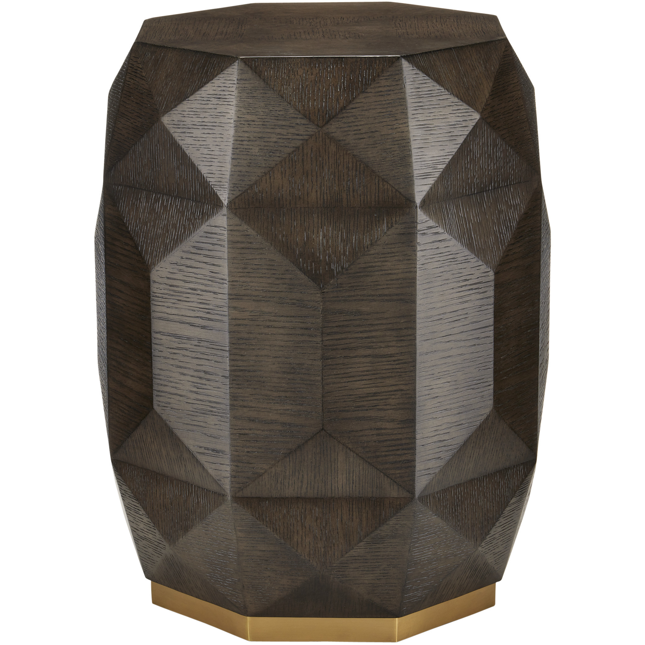 Kendall 17 inch Dove Gray and Polished Brass Accent Table