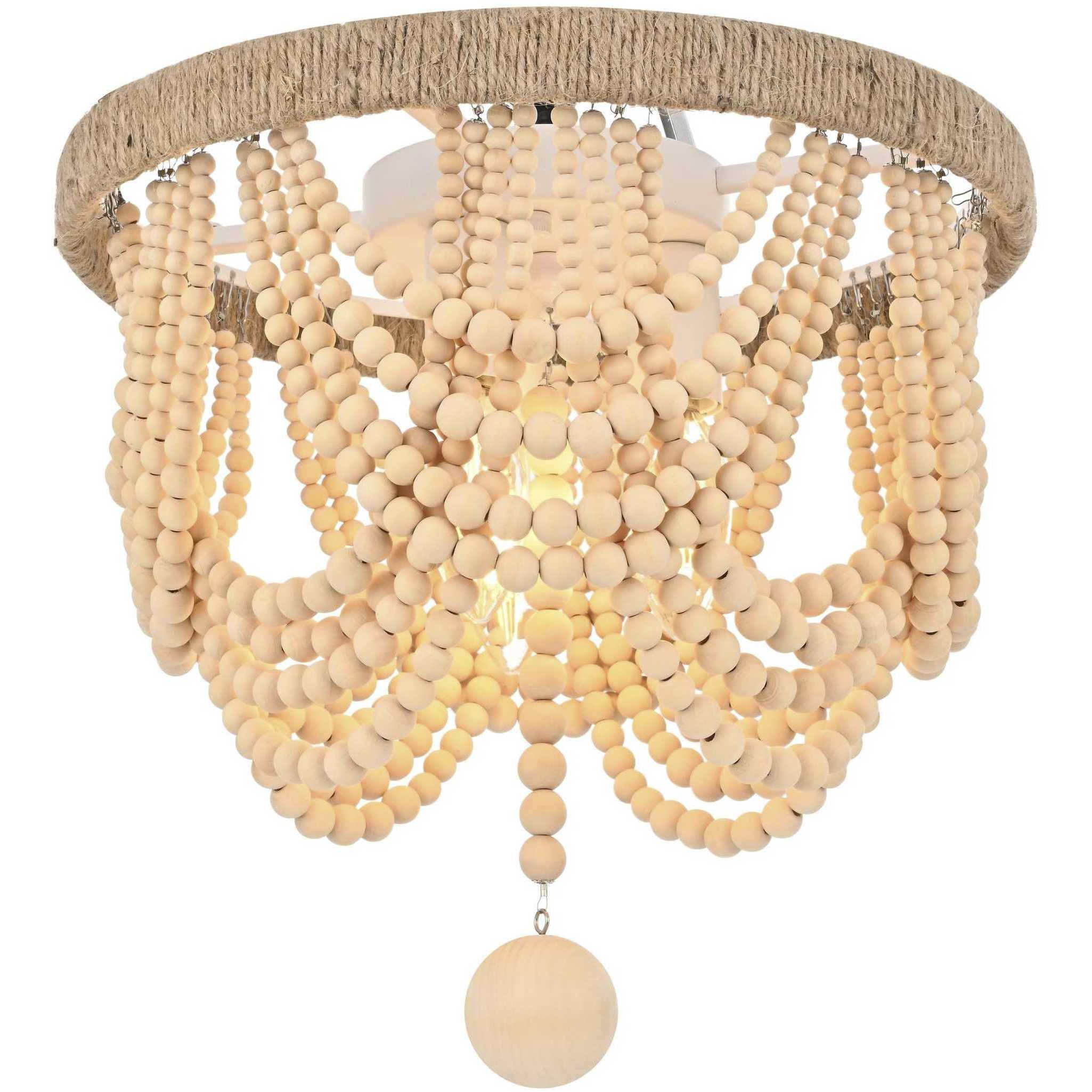 Jolie 3 Light 12 inch Beige Flush Mount Ceiling Light