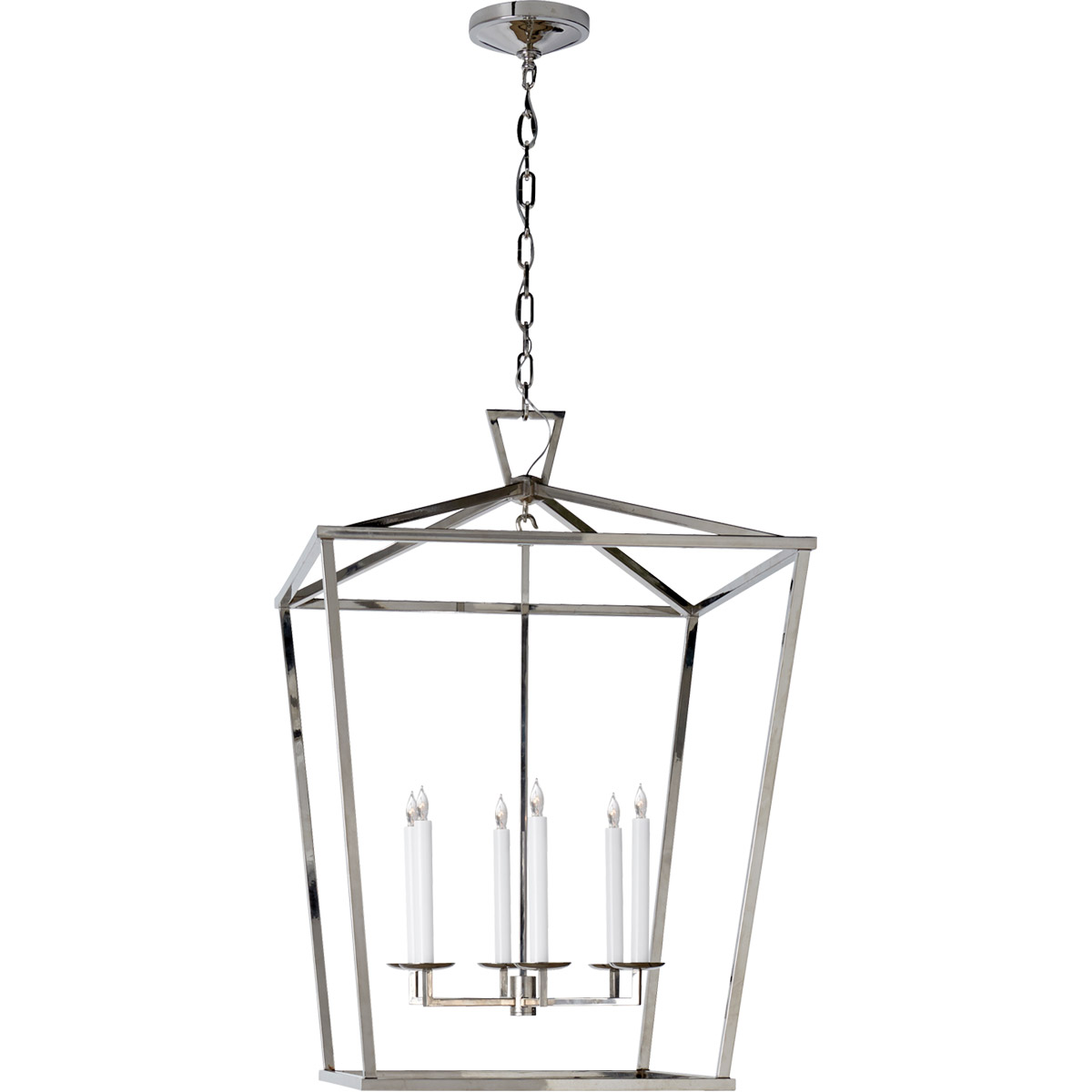 Chapman & Myers Darlana 6 Light 29 inch Polished Nickel Lantern Pendant Ceiling Light, Extra Large