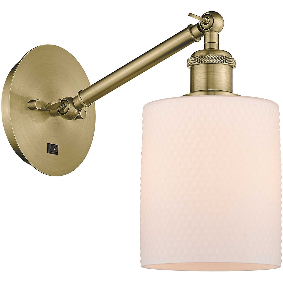 Ballston Cobbleskill LED 5.3 inch Antique Brass Sconce Wall Light in Matte White Glass