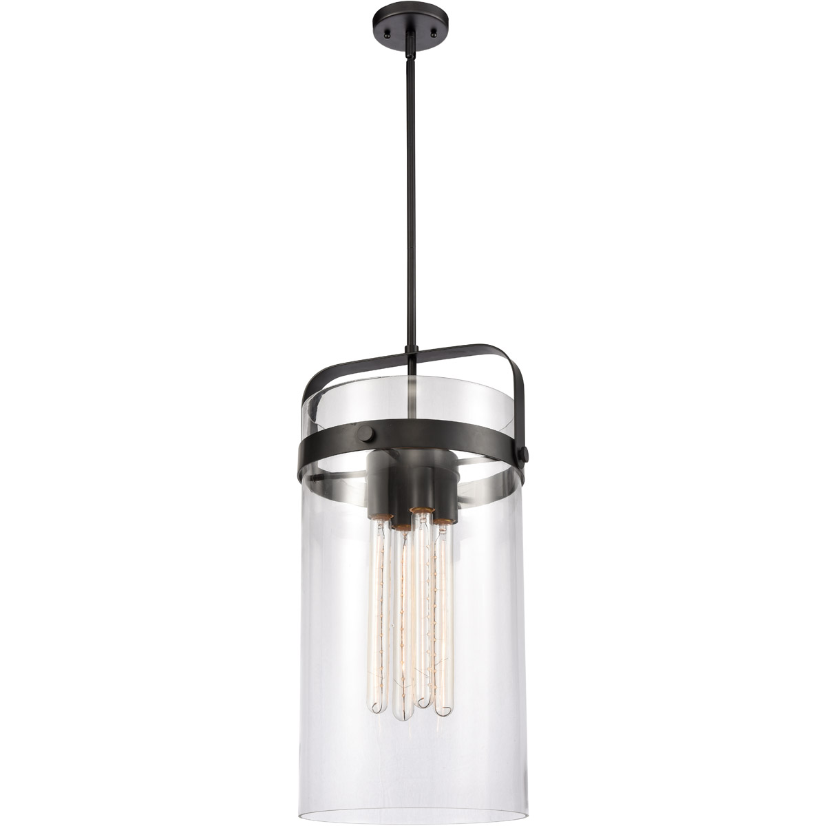 Restoration Pilaster 4 Light 13 inch Matte Black Mini Pendant Ceiling Light, Restoration