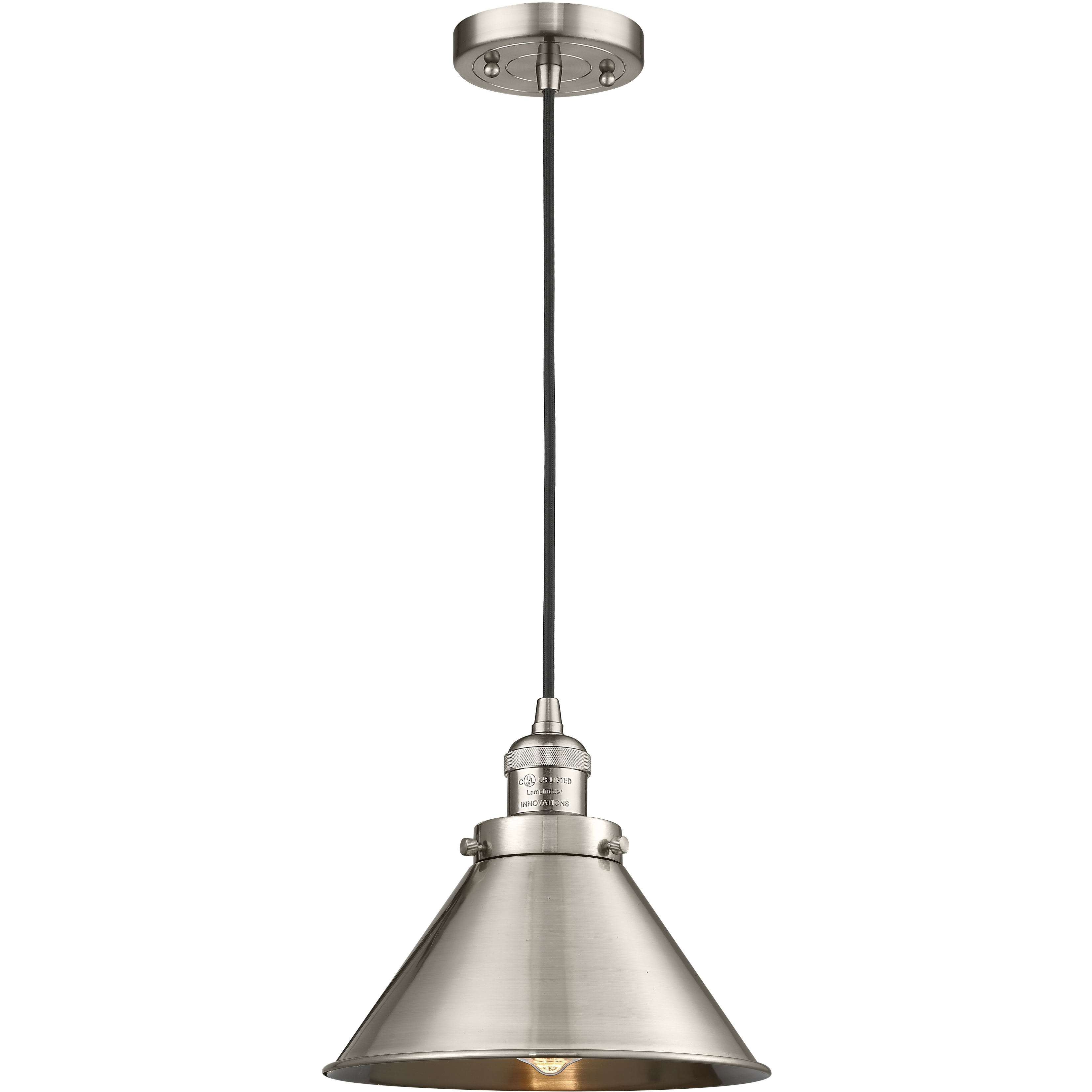 Franklin Restoration Briarcliff 1 Light 10 inch Brushed Satin Nickel Mini Pendant Ceiling Light in Incandescent, Franklin Restoration