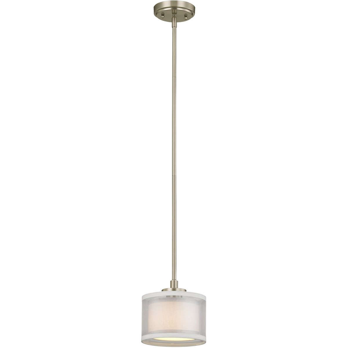 Signature 1 Light 7 inch Satin Nickel Mini Pendant Ceiling Light