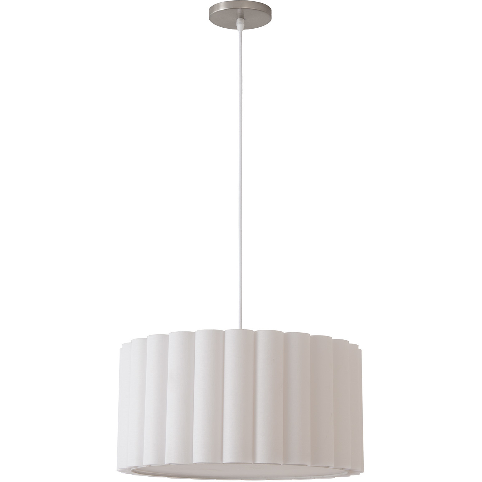 Scallop 1 Light 16 inch Satin Nickel Pendant Ceiling Light