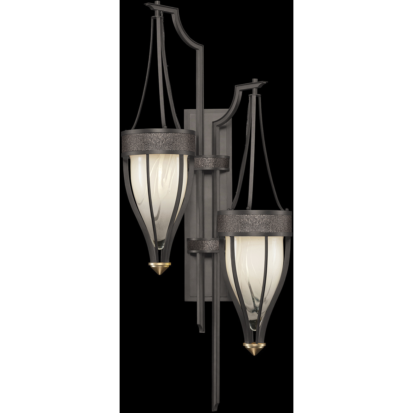 Mirage 2 Light 17.25 inch Black Sconce Wall Light