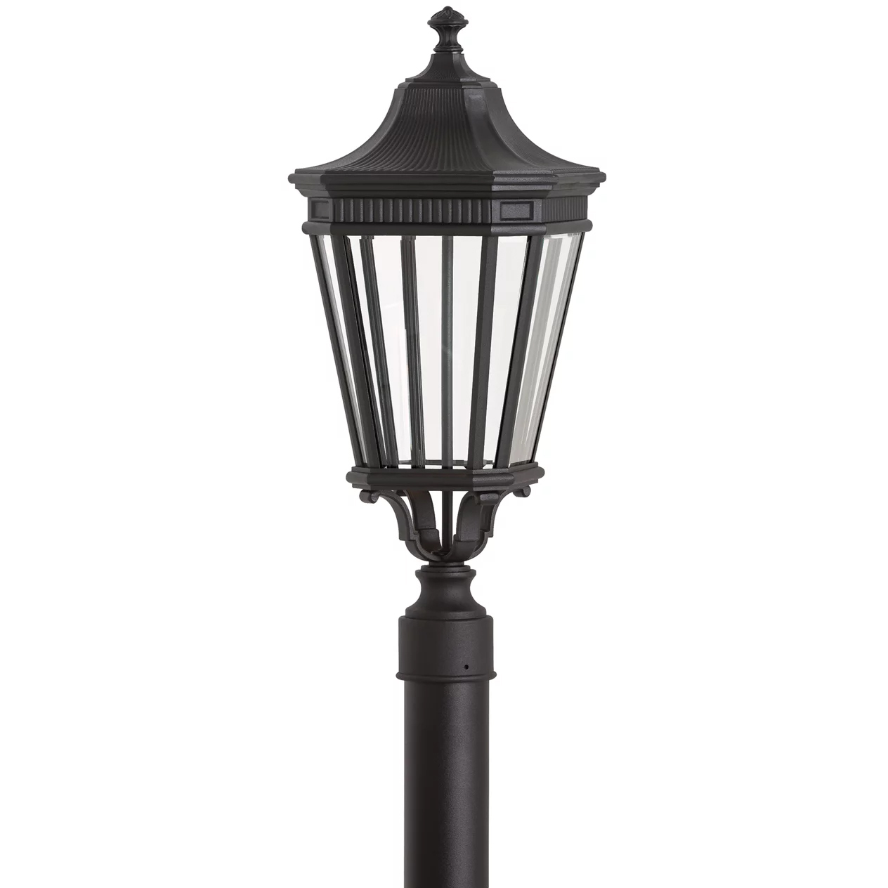 Cotswold Lane 3 Light 22.5 inch Black Outdoor Post Lantern, Small