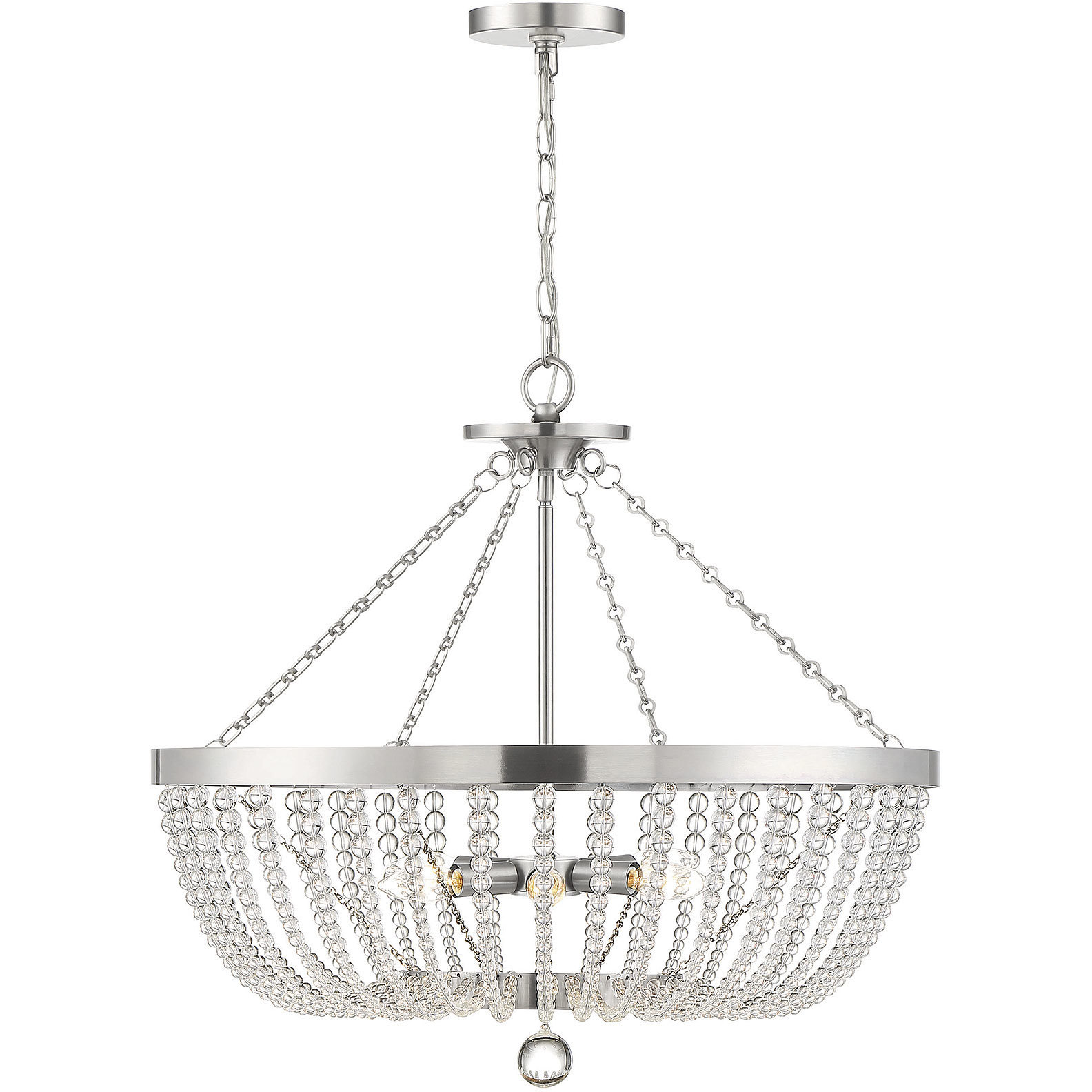 Bergamo 6 Light 26 inch Antique Nickel Pendant Ceiling Light
