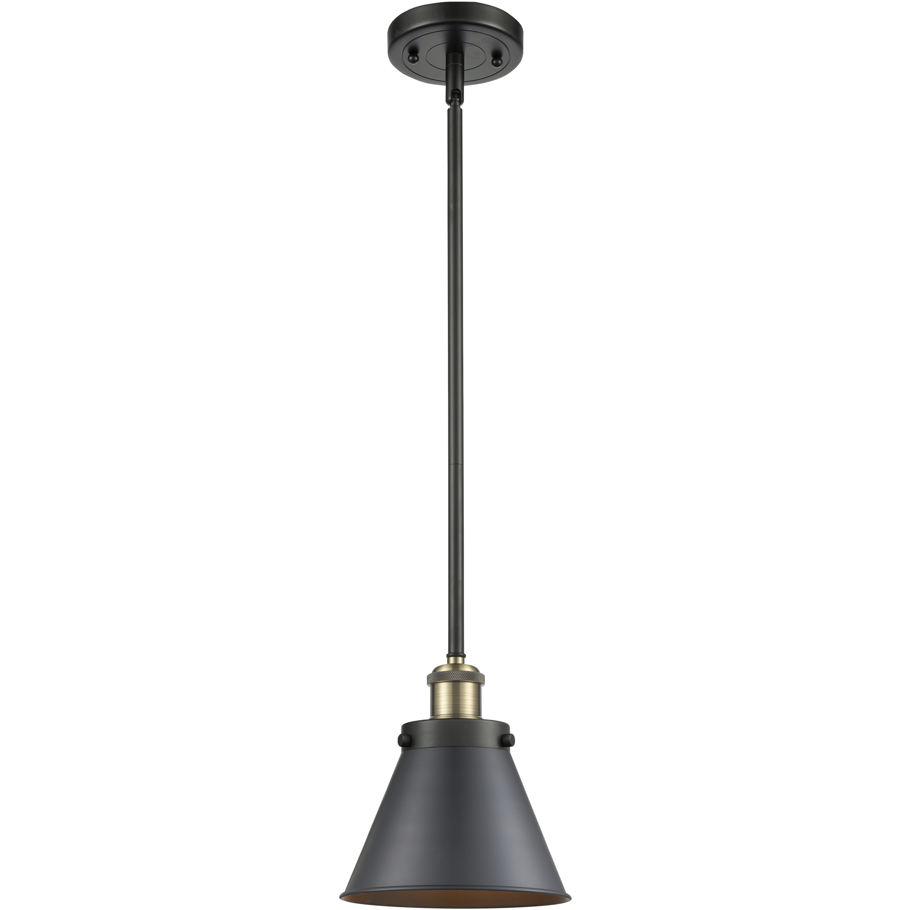 Ballston Appalachian 1 Light 7 inch Black Antique Brass Pendant Ceiling Light
