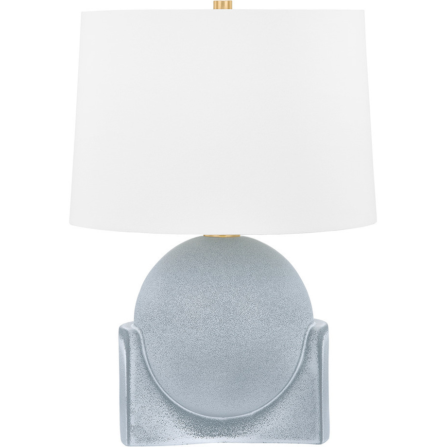 Leeston 22.75 inch 15 watt Aged Brass and Ceramic Reactive Slate Table Lamp Portable Light
