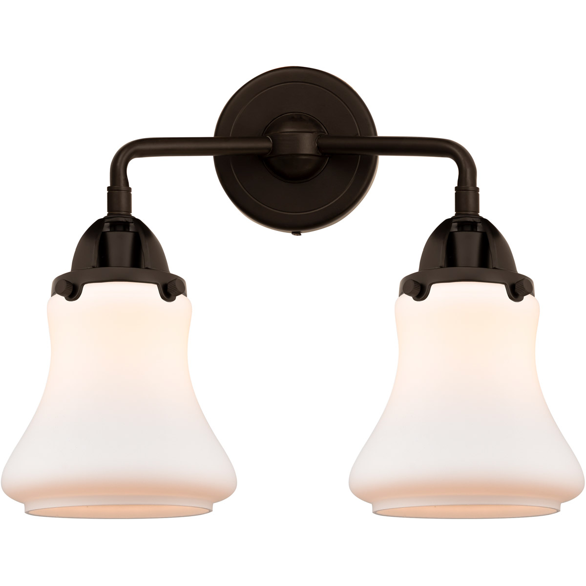 Nouveau 2 Bellmont LED 14 inch Oil Rubbed Bronze Bath Vanity Light Wall Light in Matte White Glass