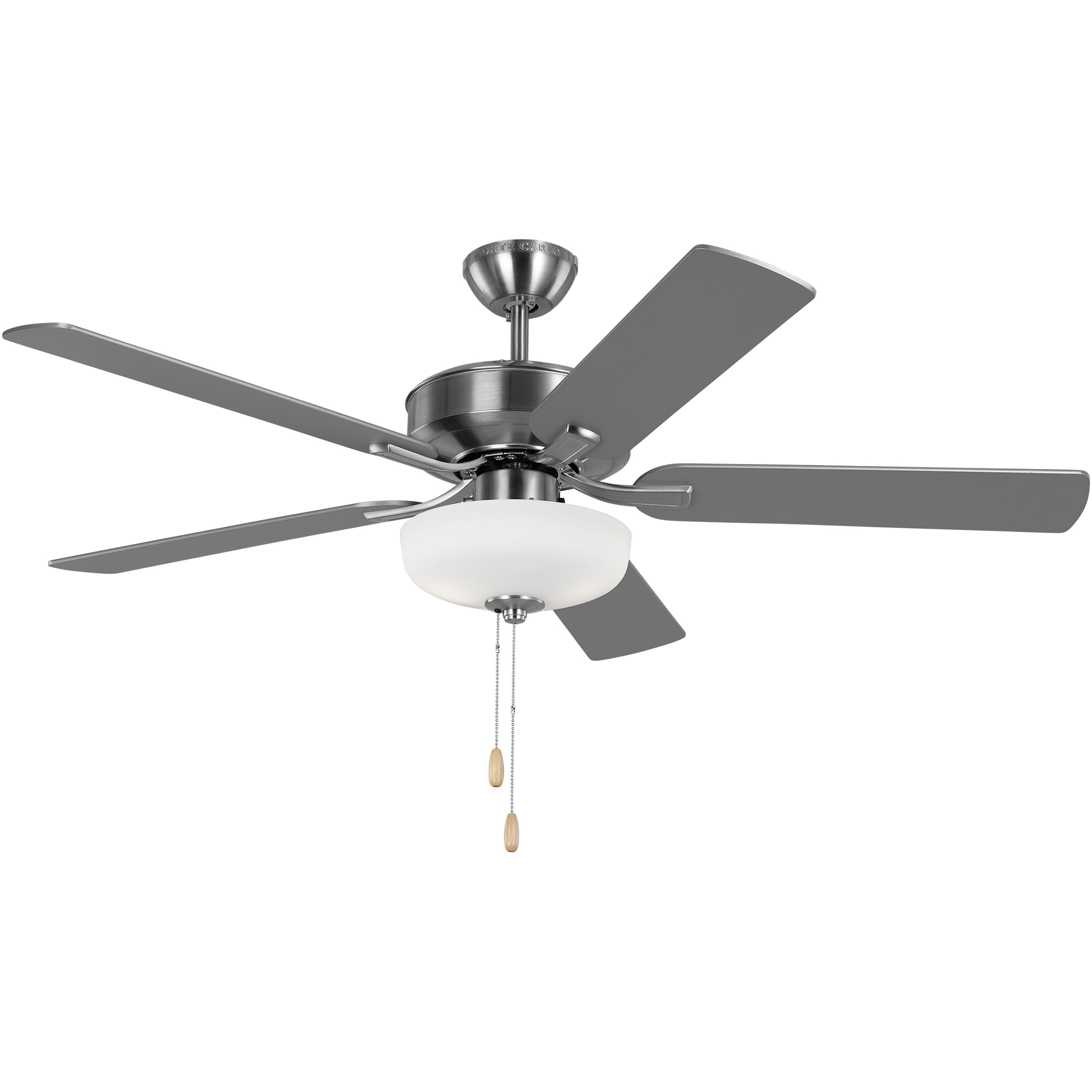 Generation Lighting | Monte Carlo Fans 5LD52BSD Linden 52 LED 52 inch  Brushed Steel with Silver Blades Ceiling Fan