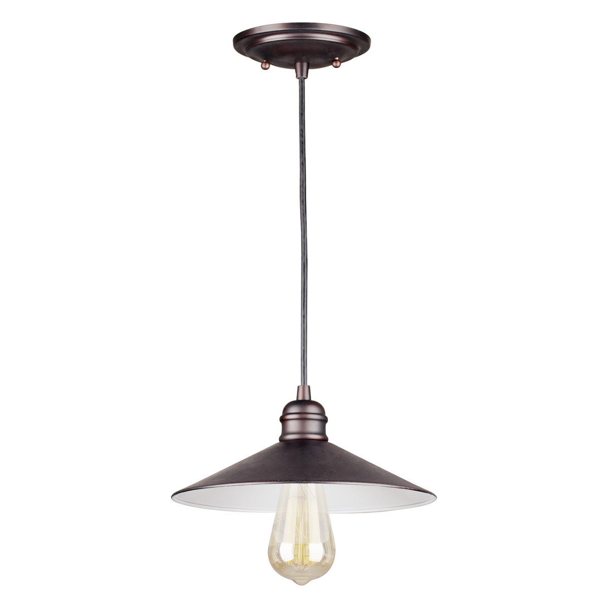 Signature 1 Light 10 inch Antique Bronze Mini Pendant Ceiling Light