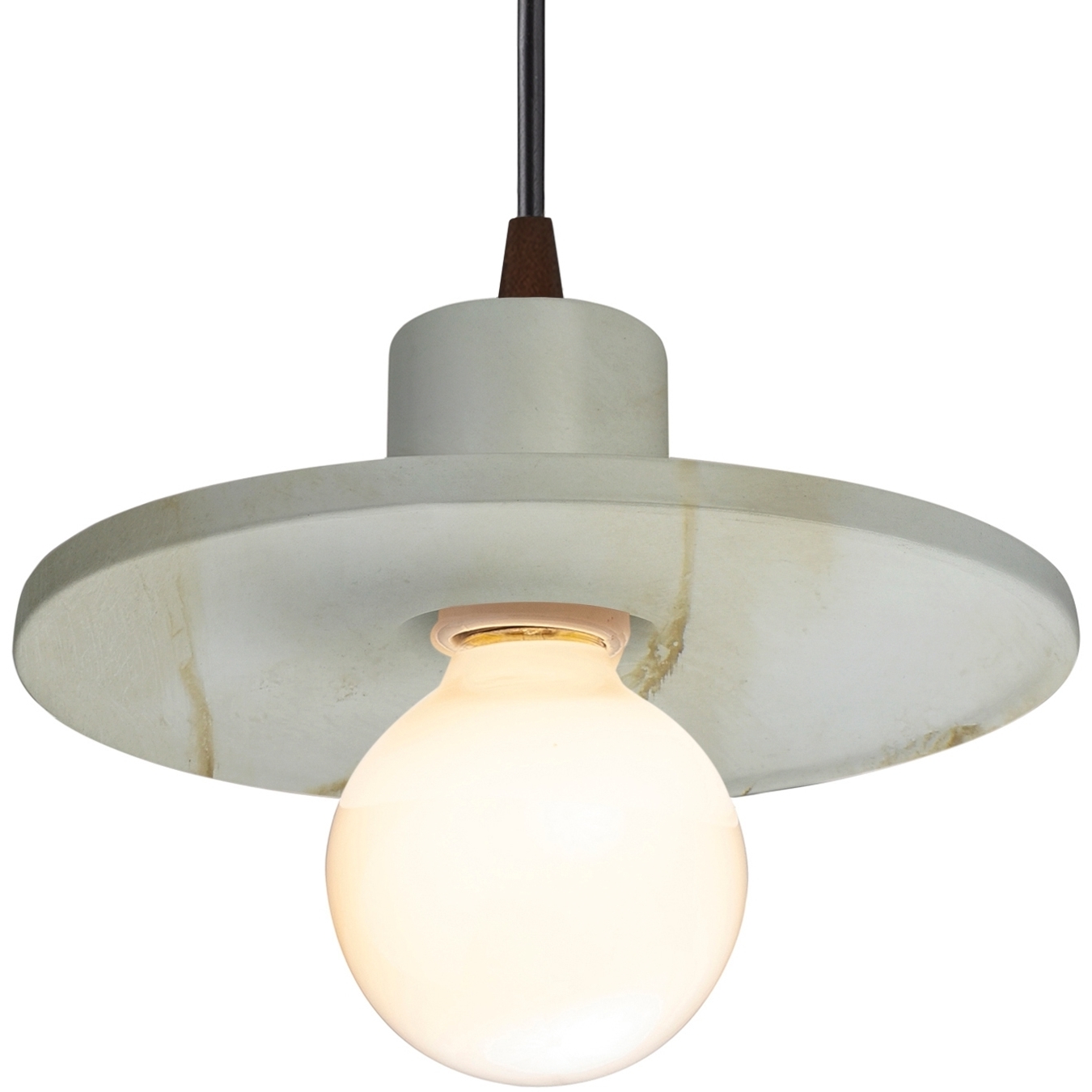 Radiance Collection 1 Light 8 inch Carrara Marble Pendant Ceiling Light in Black Cord, Dark Bronze