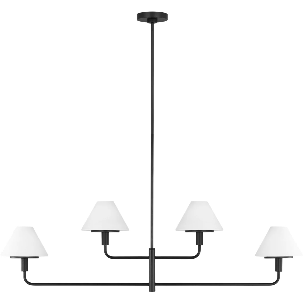 Mendota 4 Light 50 inch Midnight Black Chandelier Ceiling Light
