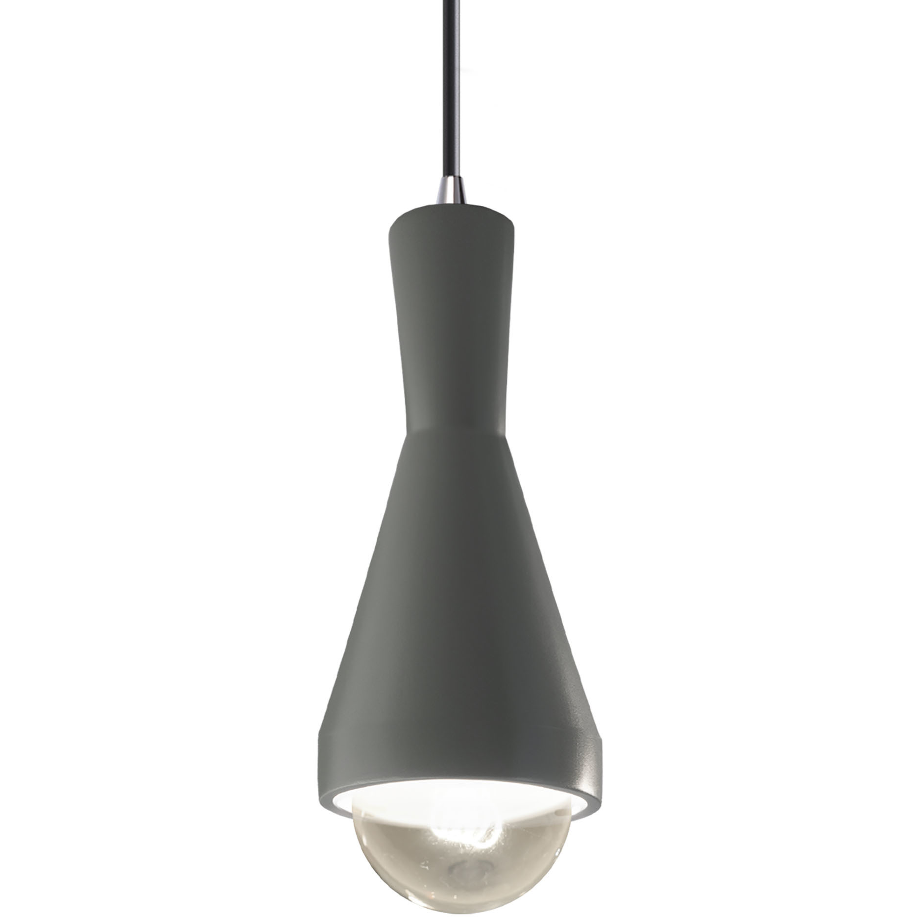 Radiance Collection - Erlen LED 4.75 inch Pewter Green and Polished Chrome Pendant Ceiling Light in Dedicated LED, Black, Form+Finish+Function