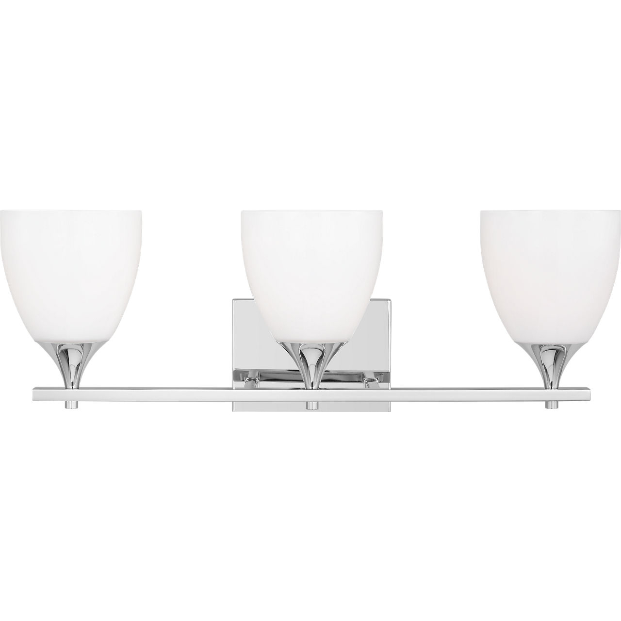 Drew & Jonathan Toffino 3 Light 26 inch Chrome Wall Bath Fixture Wall Light in Milk Glass