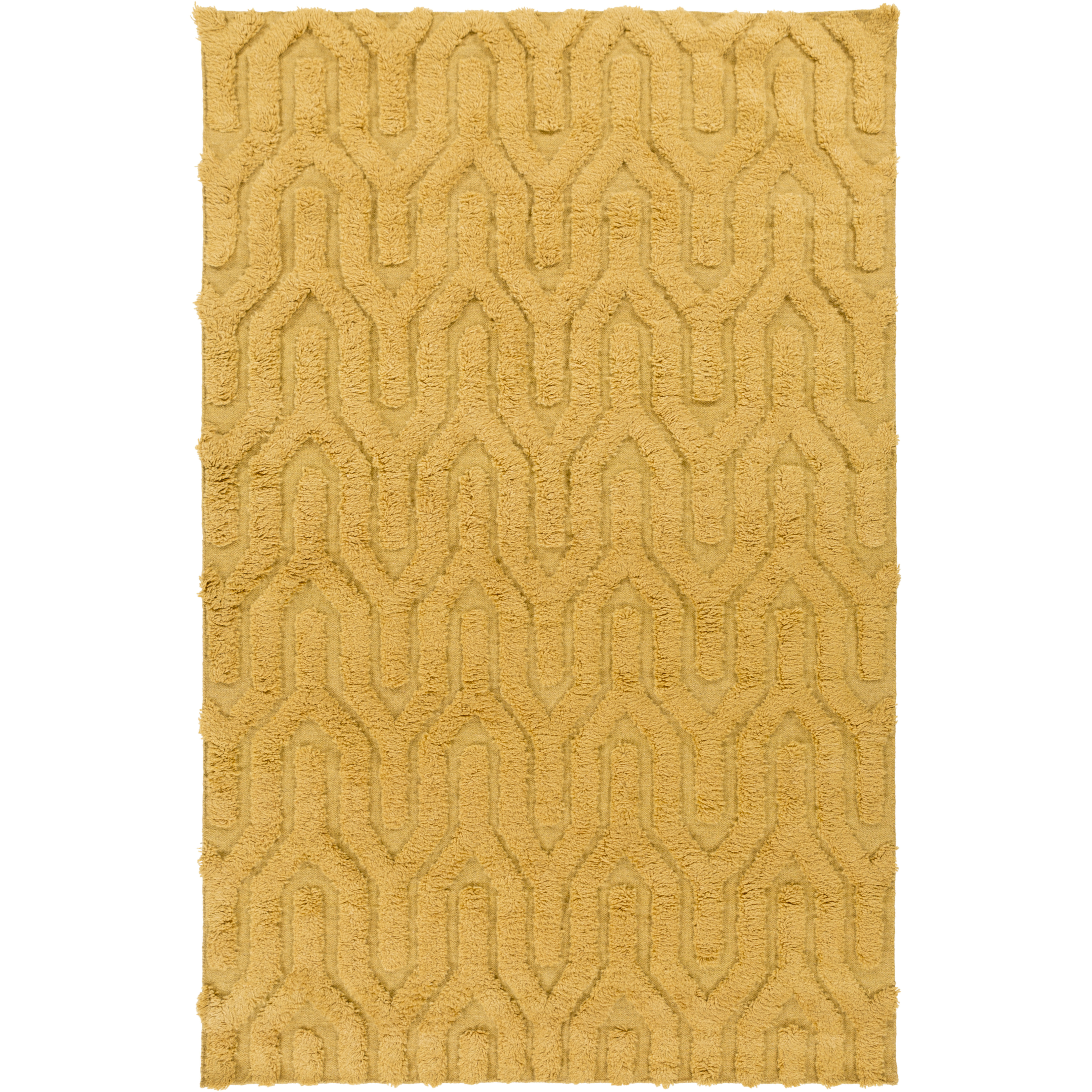 Kabru 36 X 24 inch Bright Yellow Rug