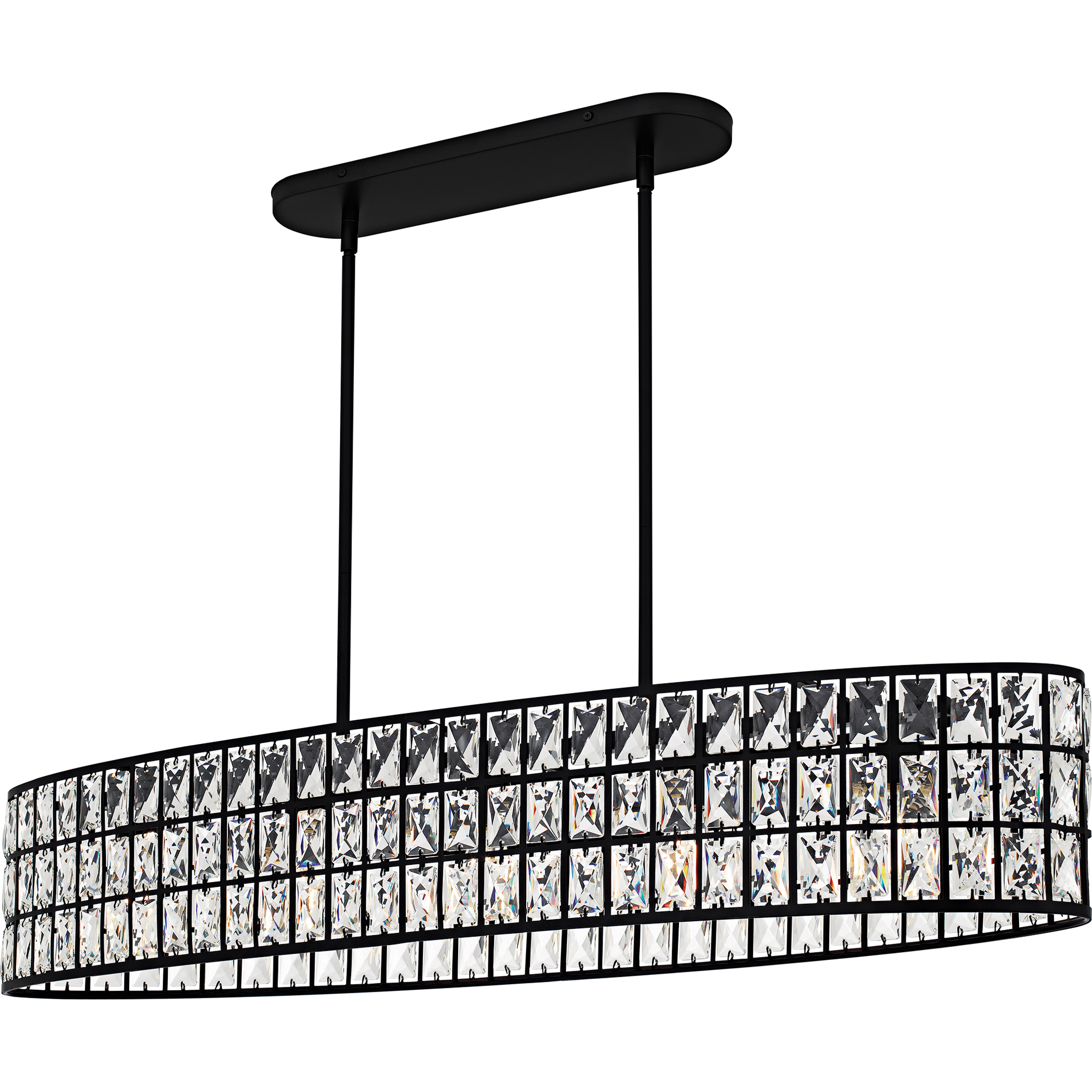 Gibson 5 Light 42 inch Matte Black Linear Chandelier Ceiling Light, Medium