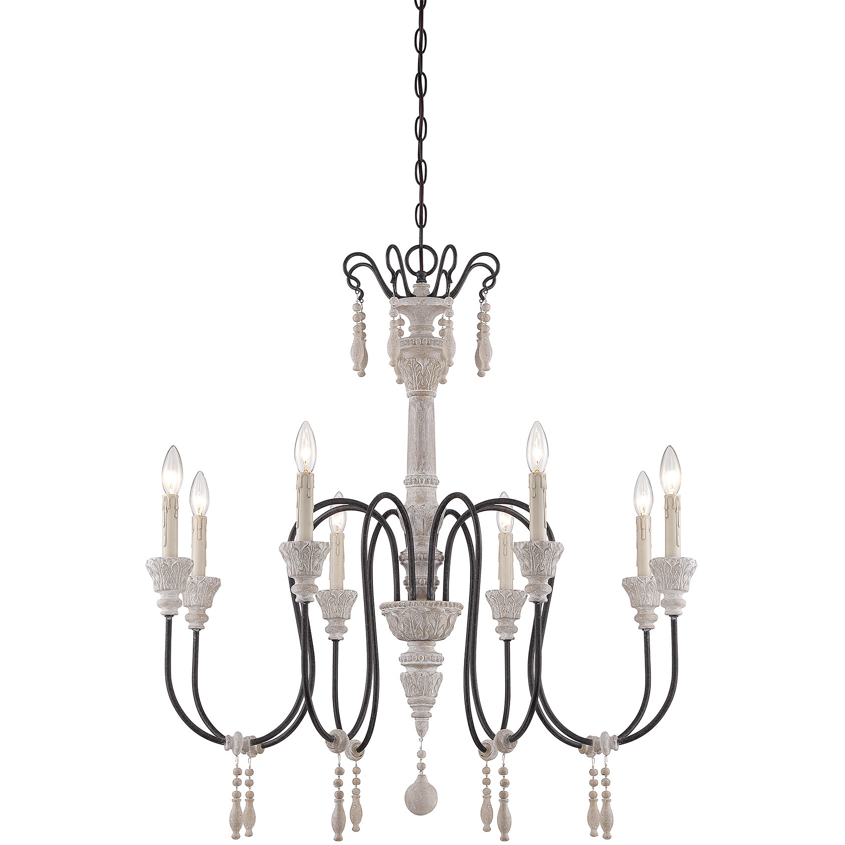 Ashland 8 Light 33 inch White Washed Driftwood Chandelier Ceiling Light
