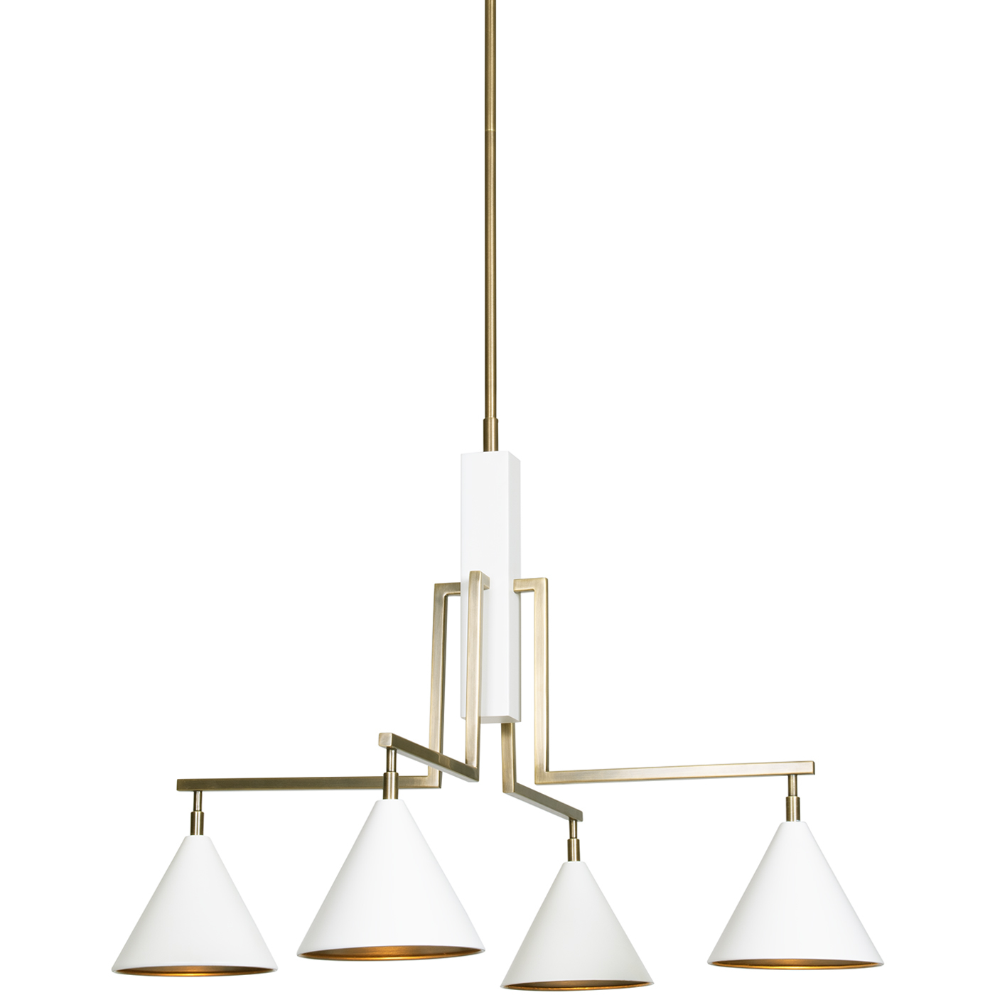 Sparrow 4 Light 30 inch Off-White Matte and Antique Brass Chandelier Ceiling Light