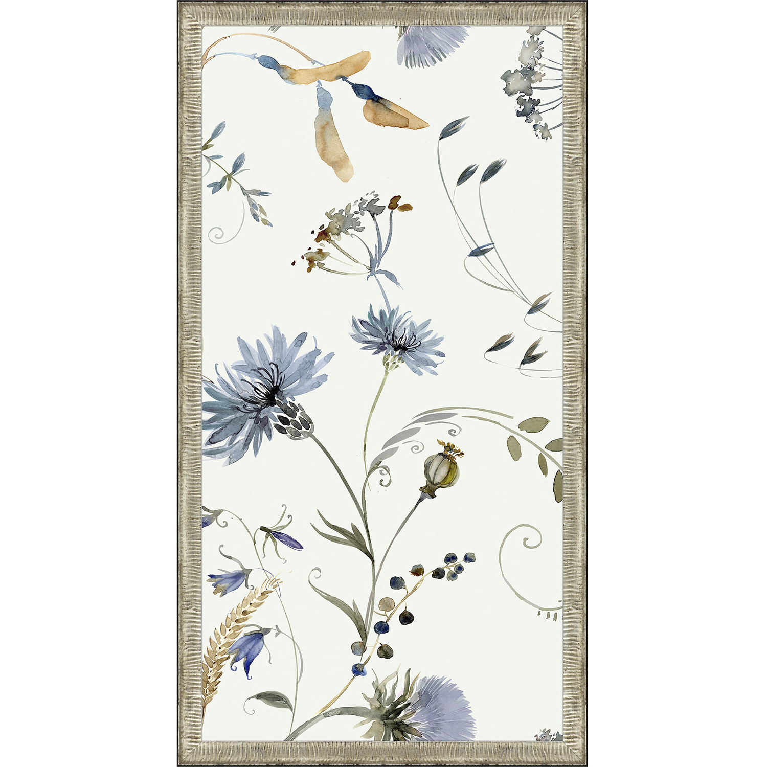 Nature's Gift Blue and Green and Multi and Neutral Framed Art