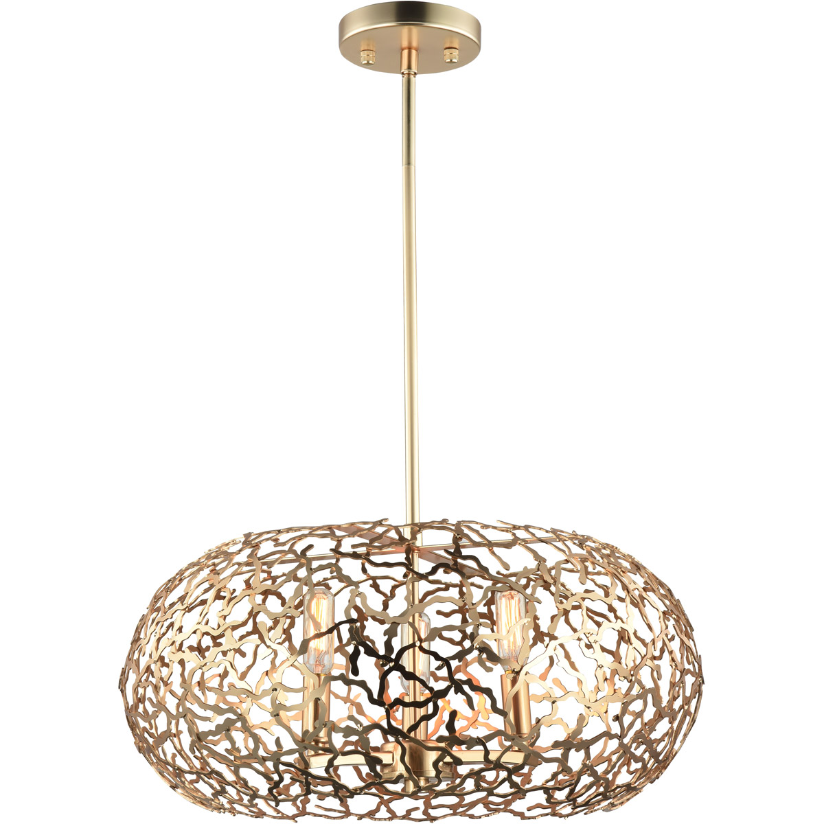 Zeev Lighting P30039/6/SG Helios 3 Light 18 inch Matte Gold