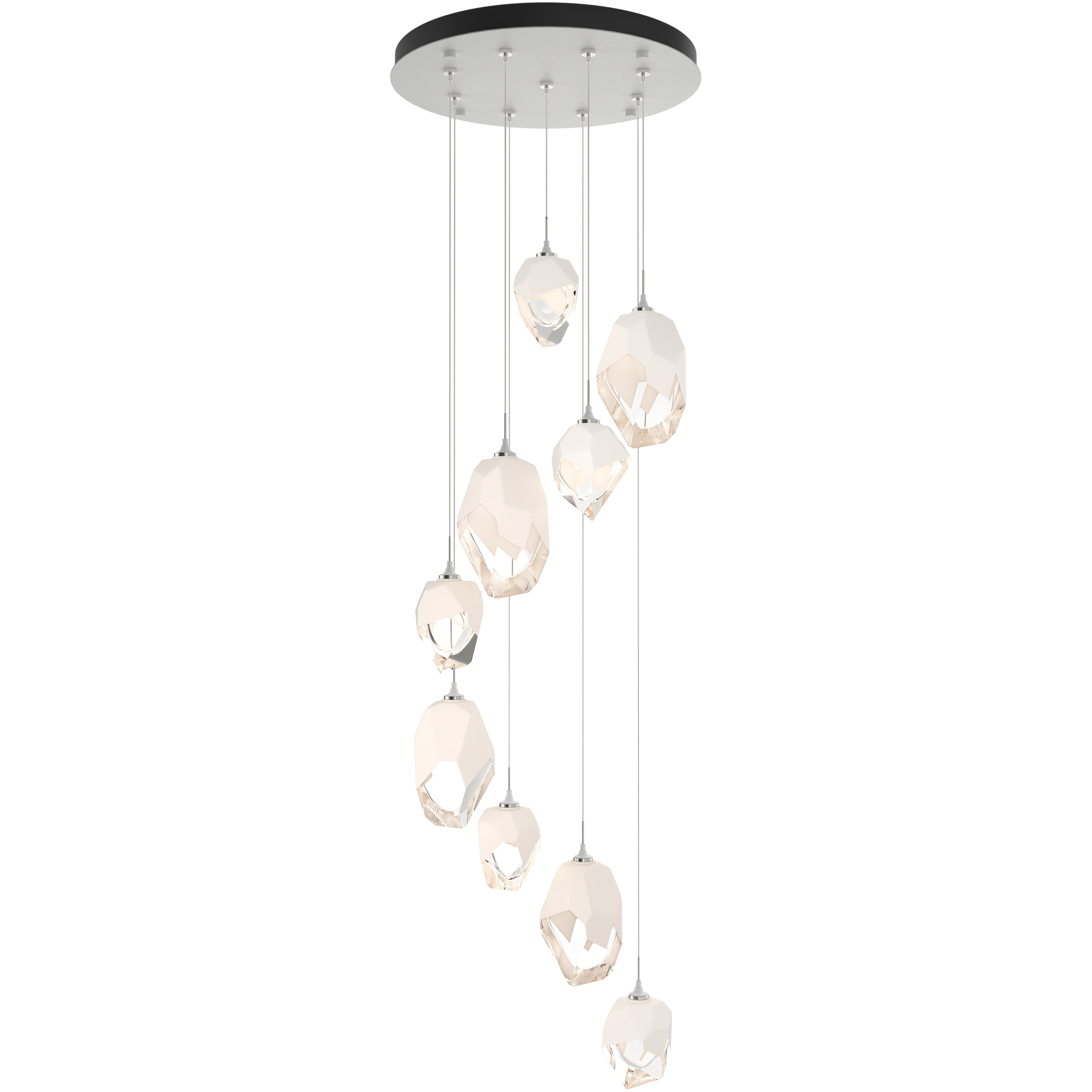 Chrysalis 9 Light 20.5 inch White Pendant Ceiling Light in White Crystal, Long