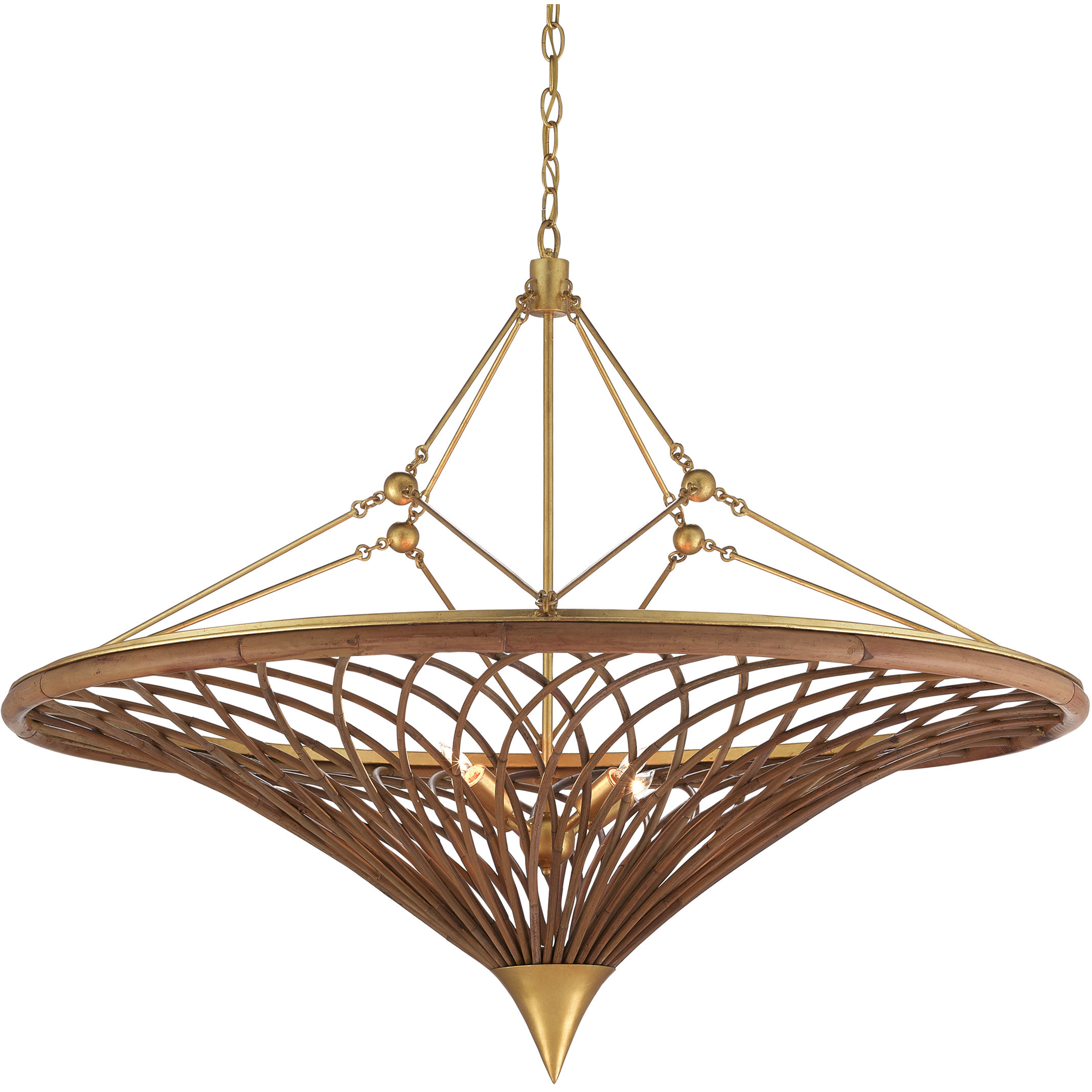 Gaborone 4 Light 40 inch Contemporary Gold Leaf Chandelier Ceiling Light