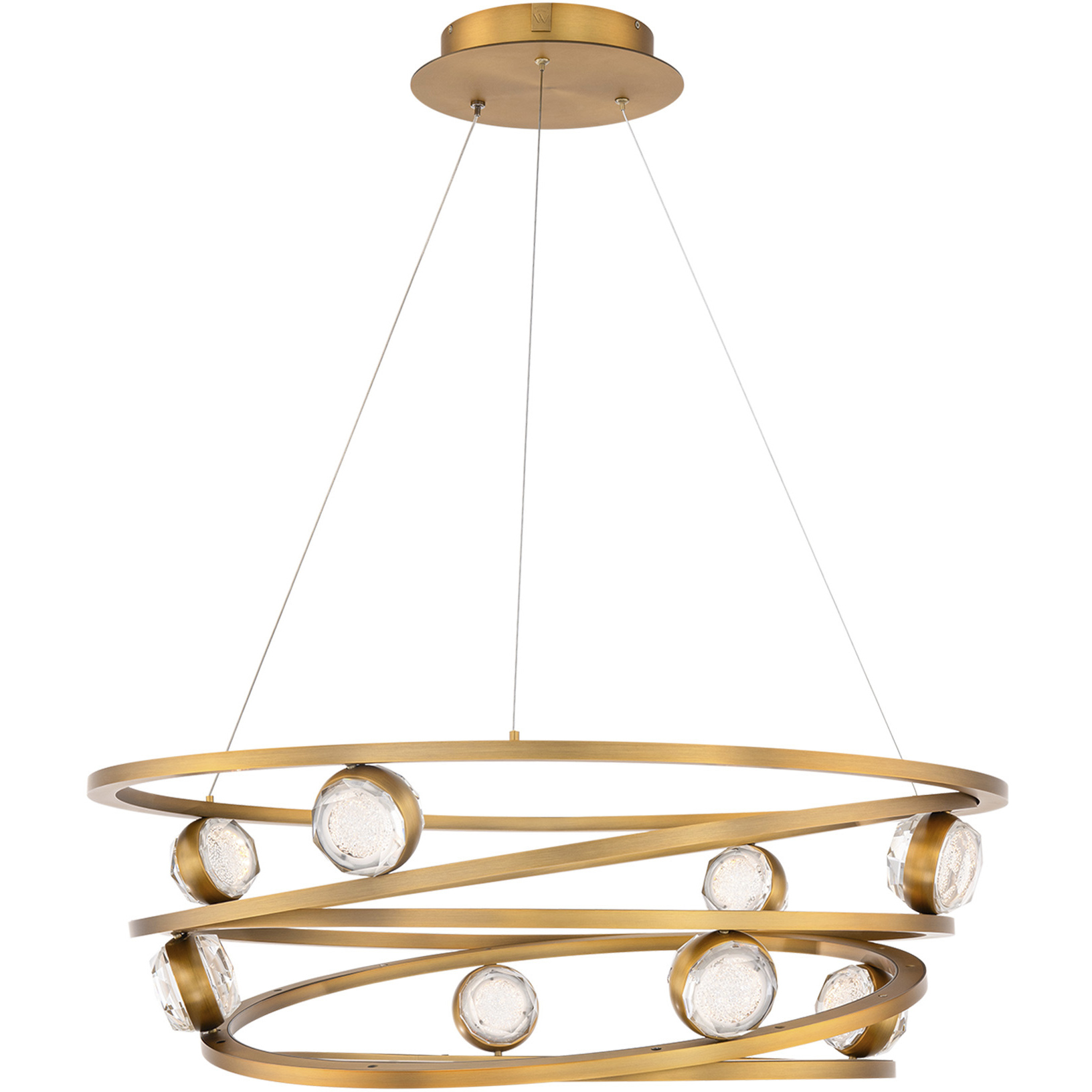 Beyond Wraparound LED 29 inch Aged Brass Pendant Ceiling Light