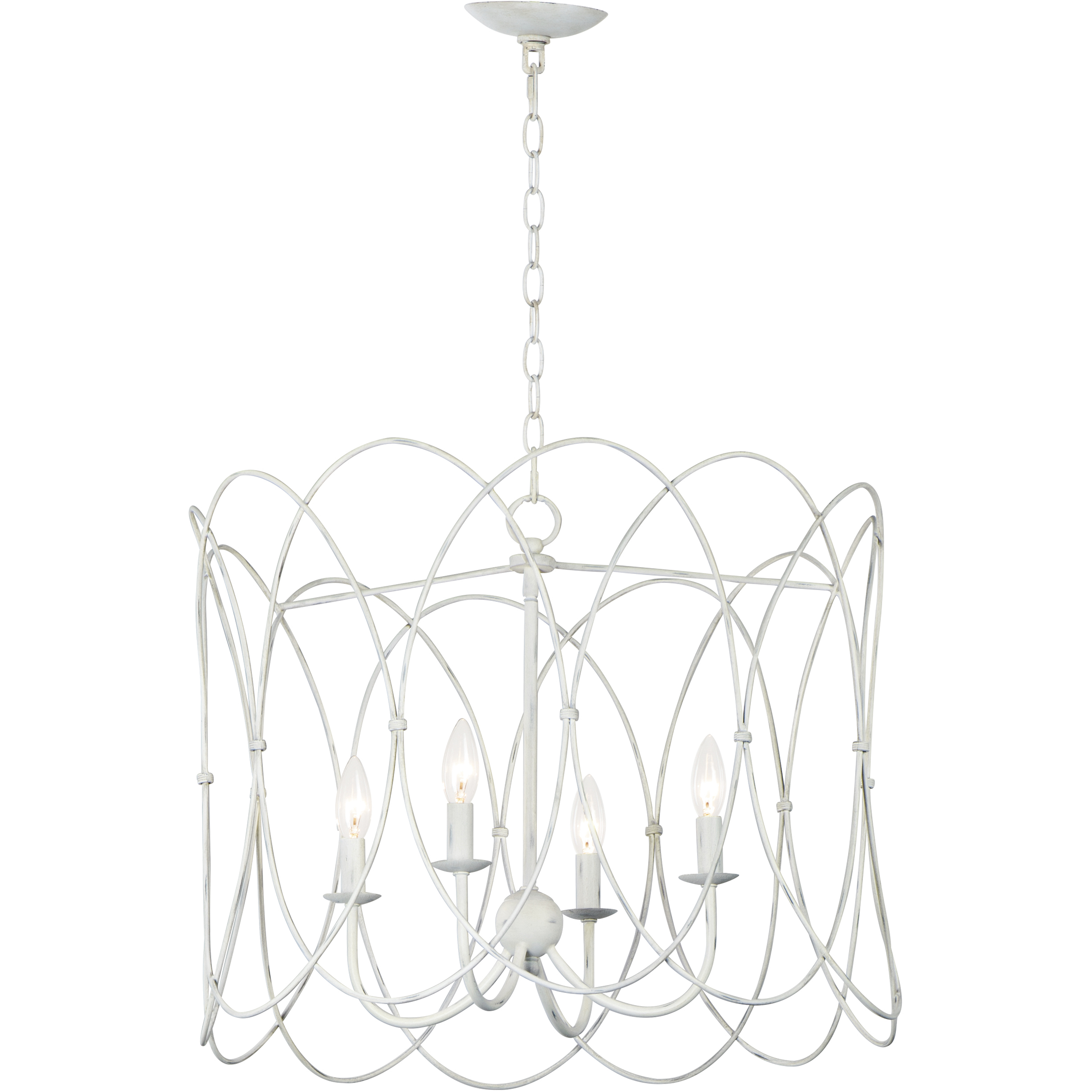 Trellis 4 Light 19.25 inch Weathered White Multi-Light Pendant Ceiling Light