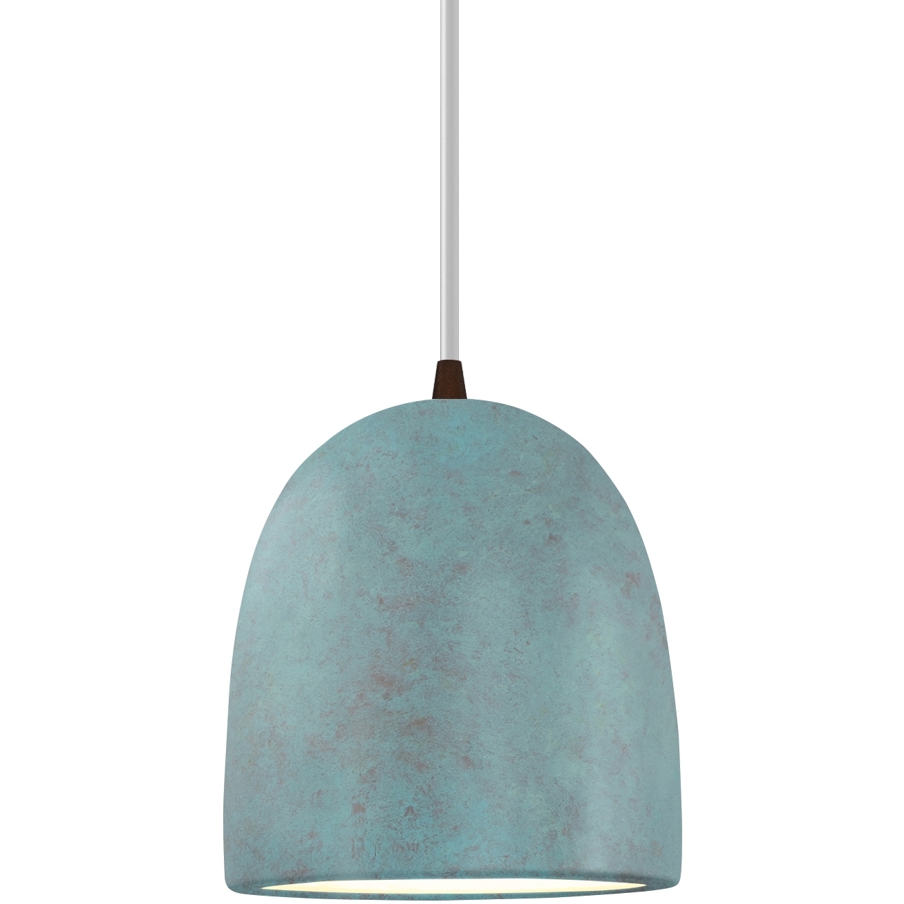 Radiance Collection - Bell Single Drop Pendant in Dark Bronze, Replaceable Bulb, Verde Patina, White, Form+Finish+Function