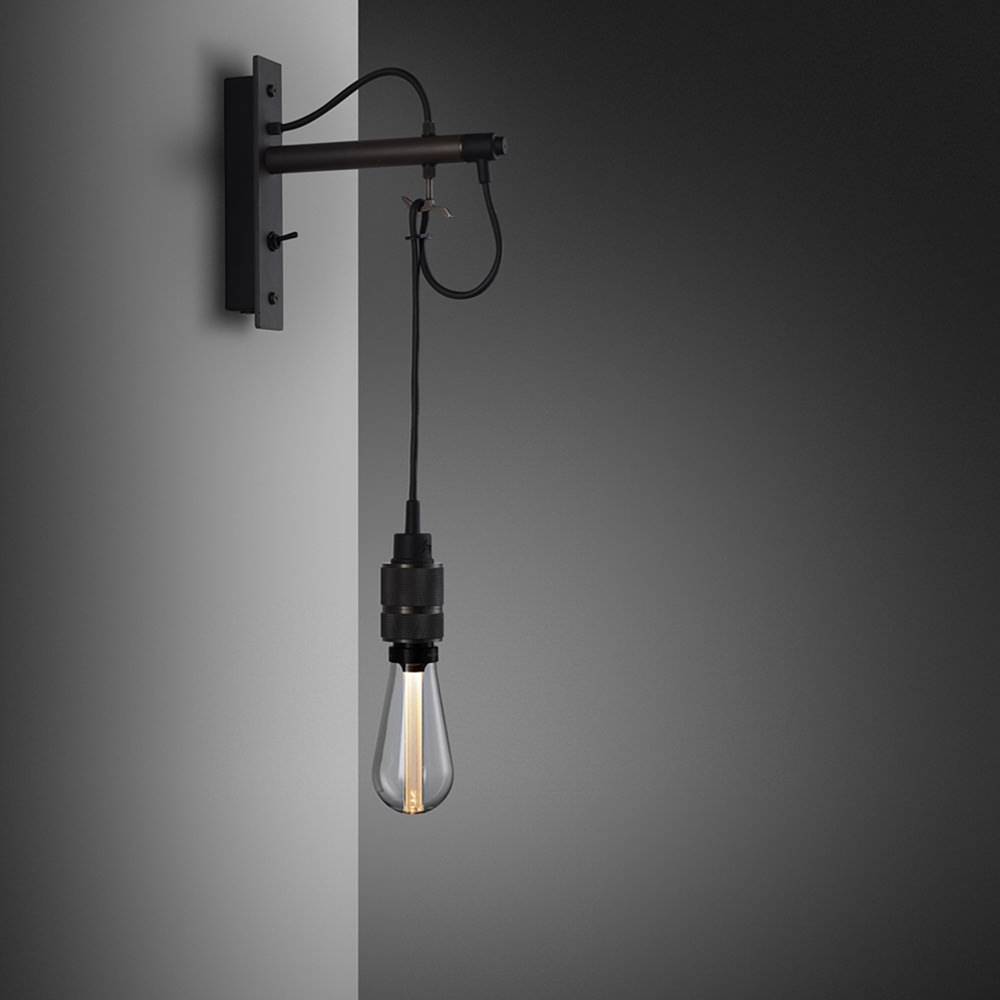Hooked Wall Light in Graphite / Smoked Bronze, Nude