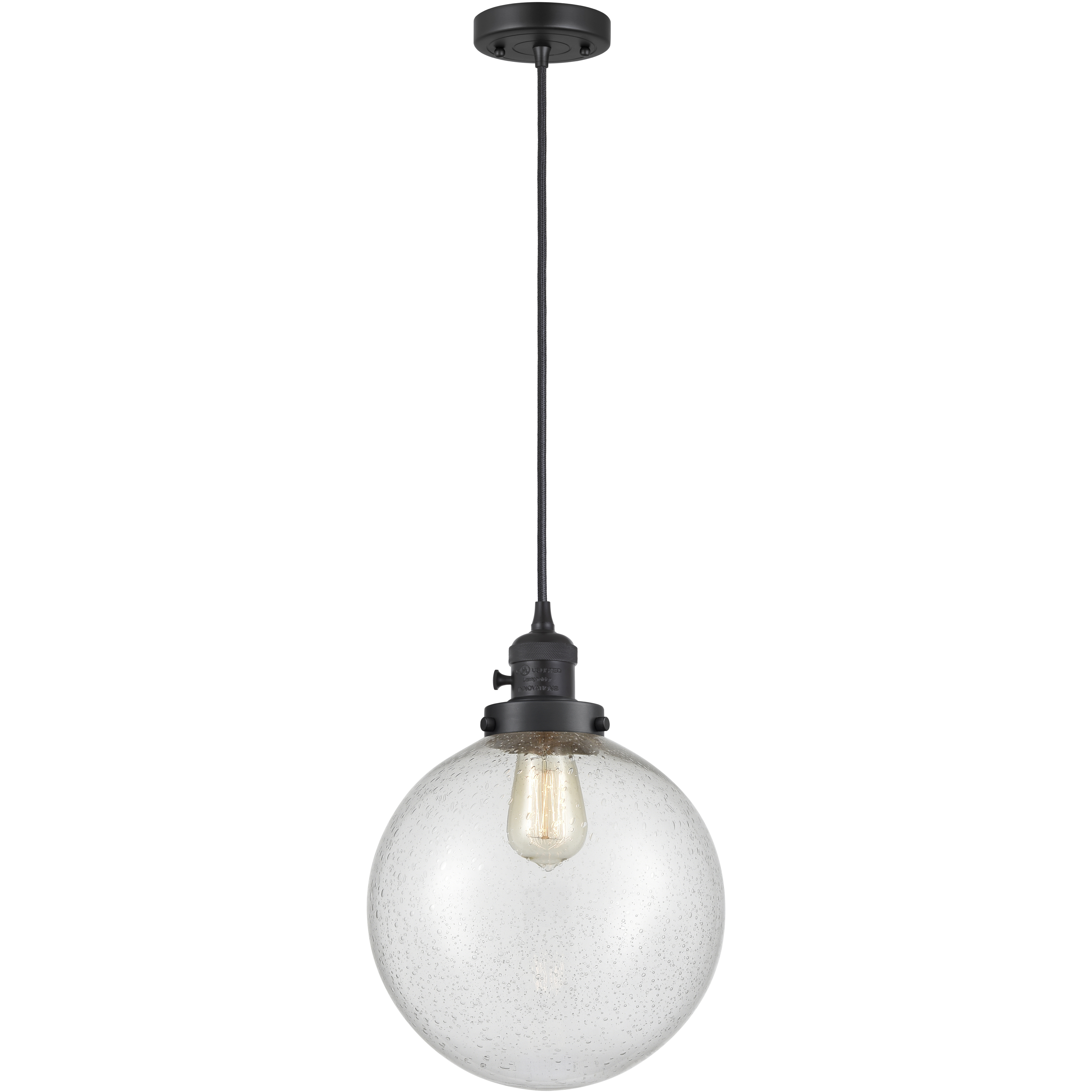 Franklin Restoration Beacon 1 Light 10 inch Matte Black Mini Pendant Ceiling Light in Incandescent, Seedy