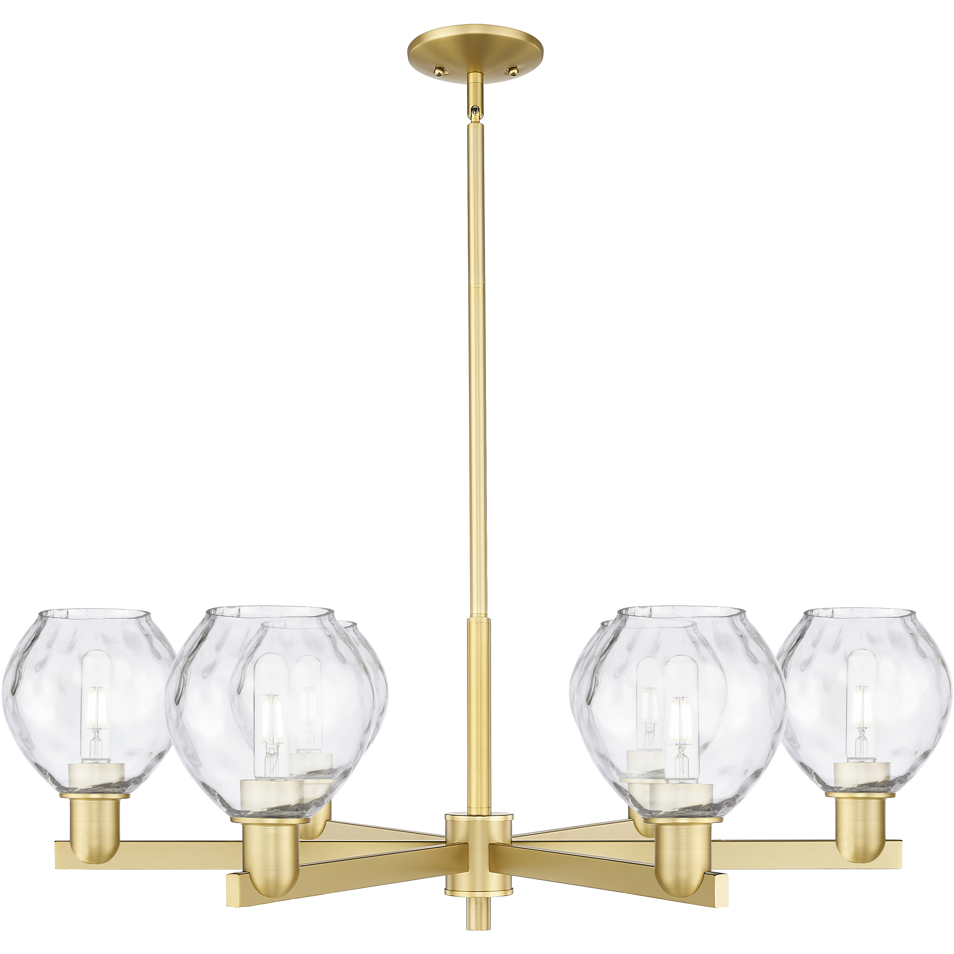 Arcadia Waverly 6 Light 35.75 inch Satin Gold Chandelier Ceiling Light
