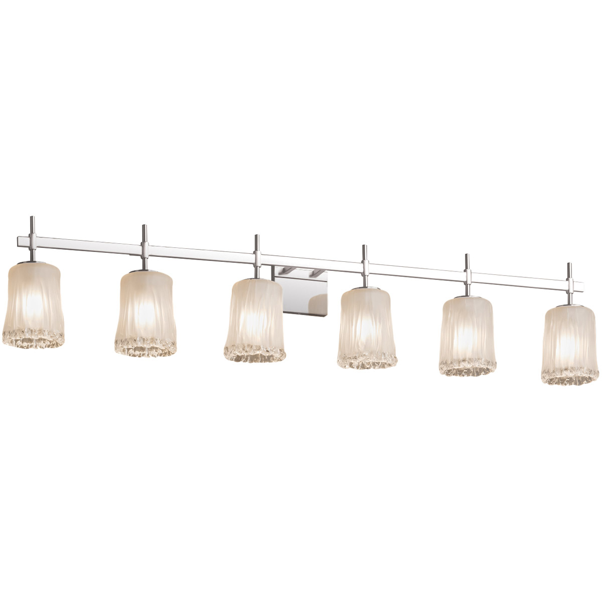 Veneto Luce 6 Light 50.75 inch Brushed Nickel Bath Bar Wall Light in Lace (Veneto Luce), Oval, Incandescent