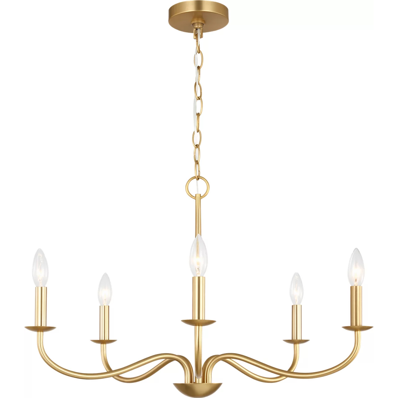 Abells 5 Light 28 inch Satin Brass Chandelier Ceiling Light